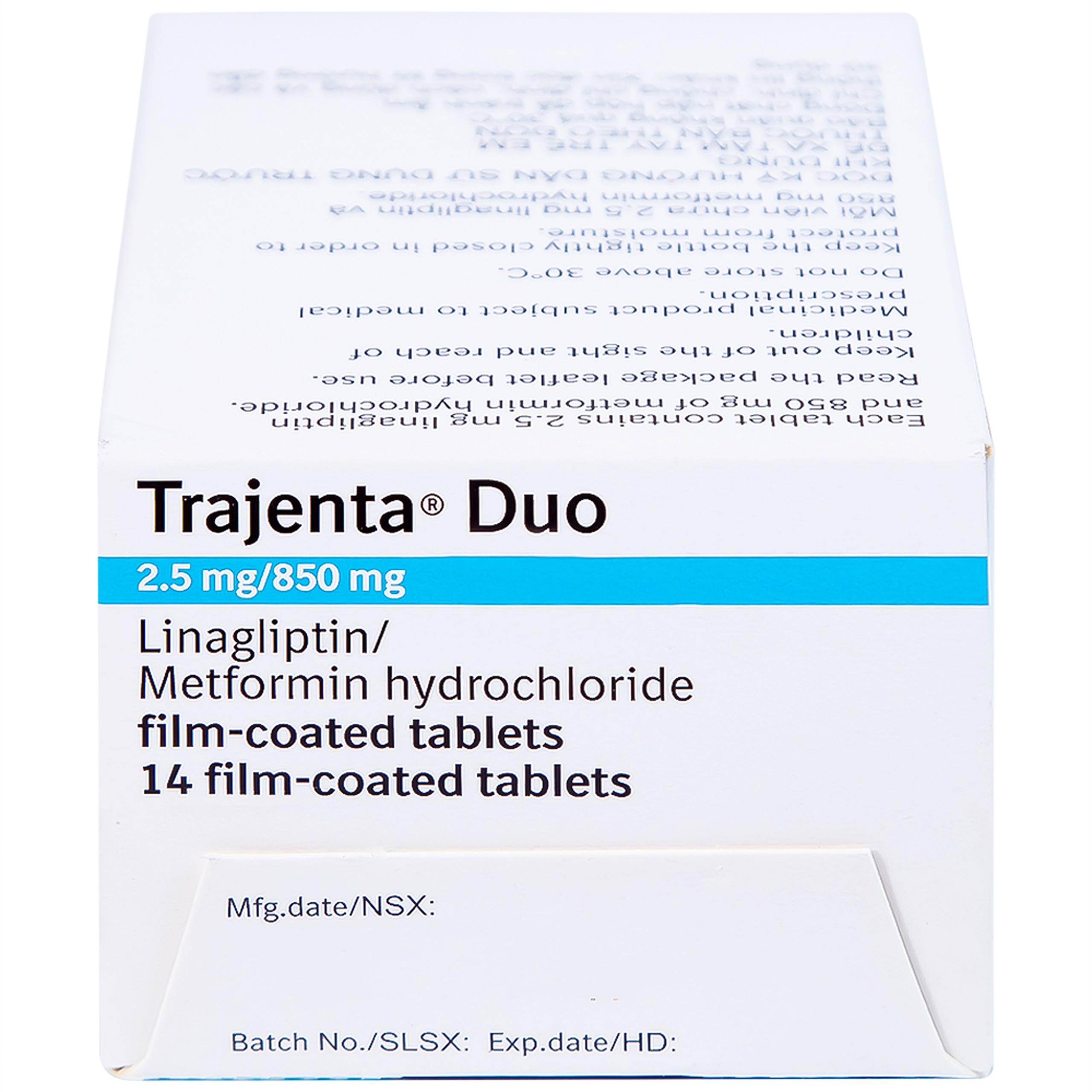 Thuốc Trajenta Duo 2.5mg/850mg Boehringer điều trị đái tháo đường típ 2 (14 viên)