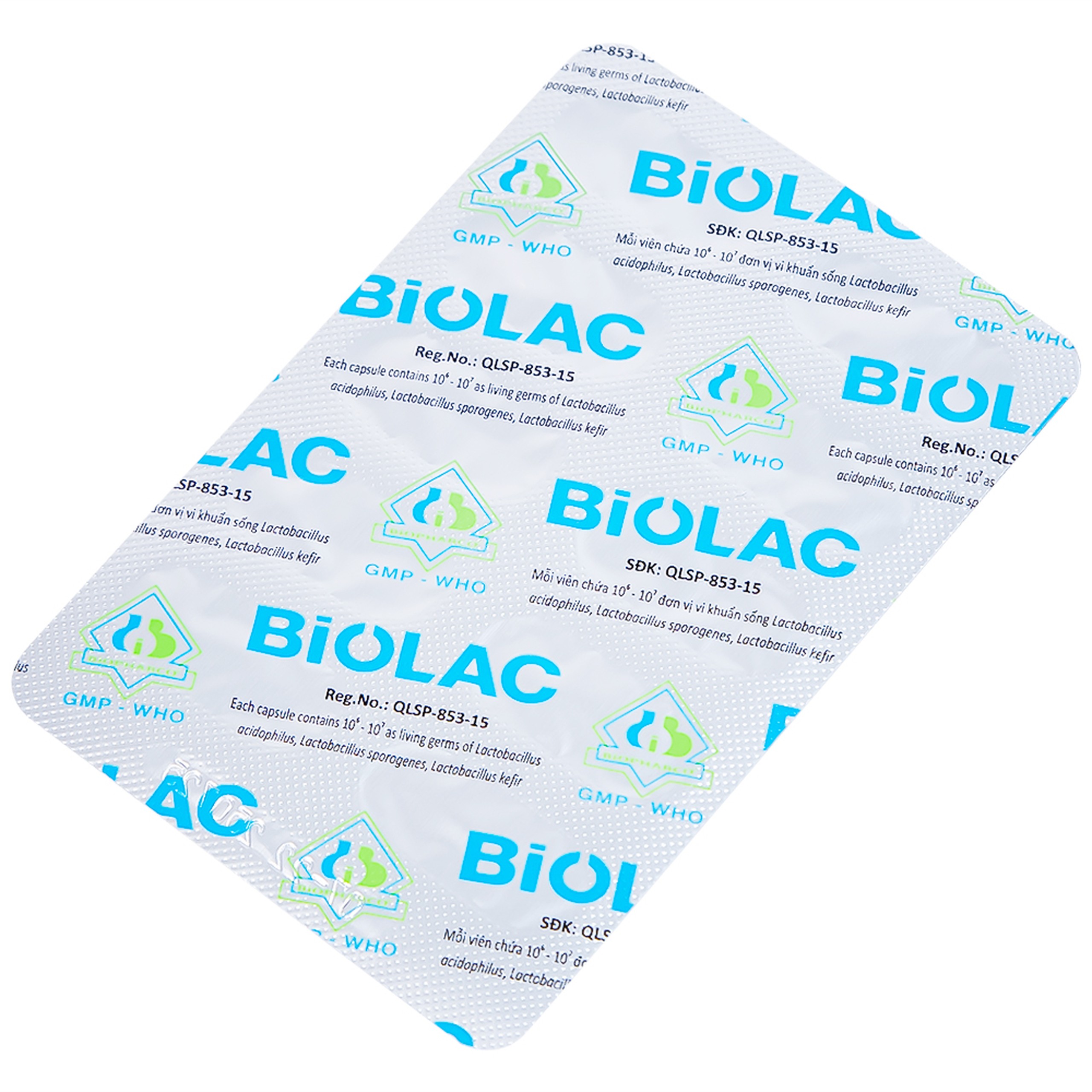 Men vi sinh sống Biolac Biopharco điều trị tiêu chảy, rối loạn tiêu hóa (10 vỉ x 10 viên)