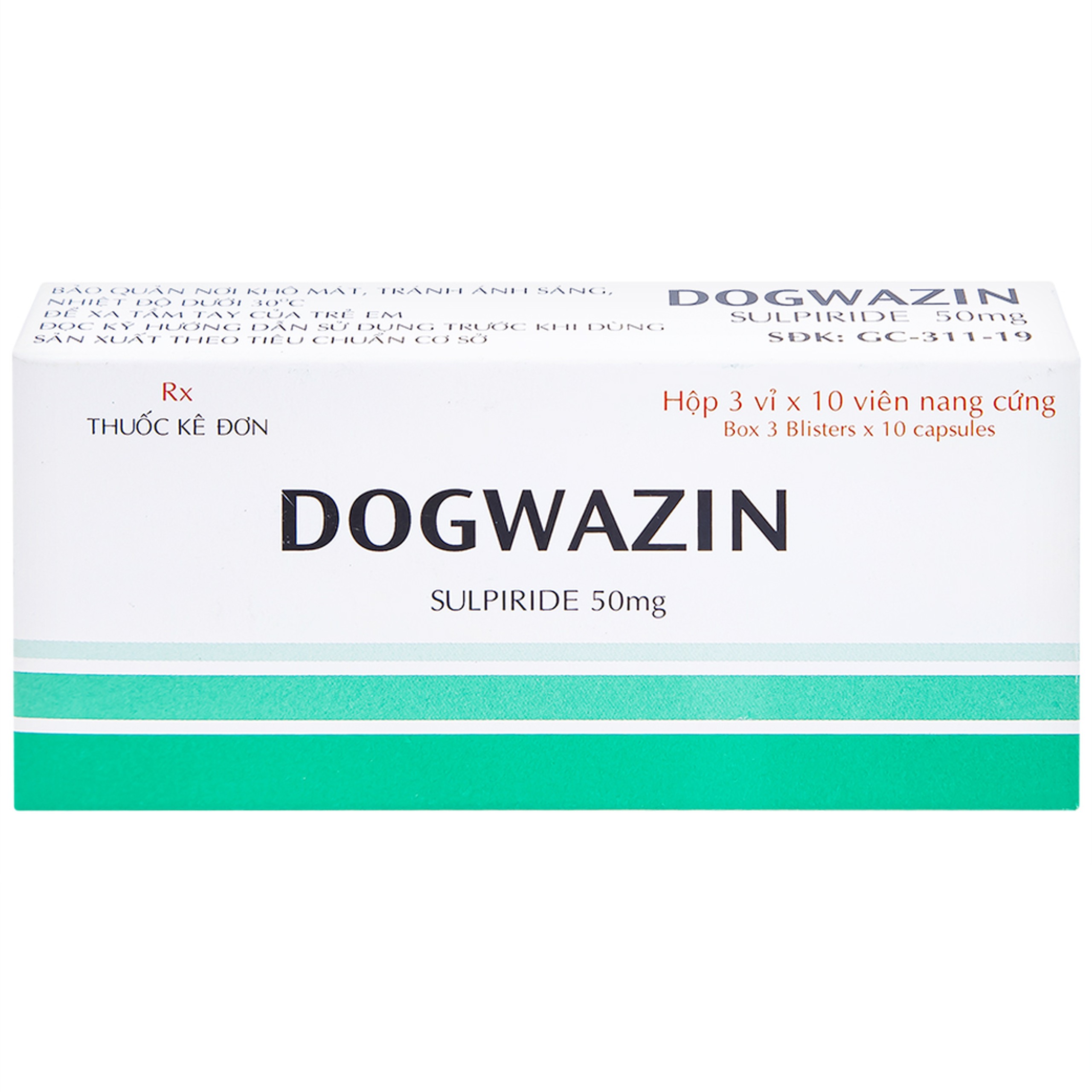 Thuốc Dogwazin Thành Nam điều trị các triệu chứng lo âu, rối loạn hành vi nặng (3 vỉ x 10 viên)
