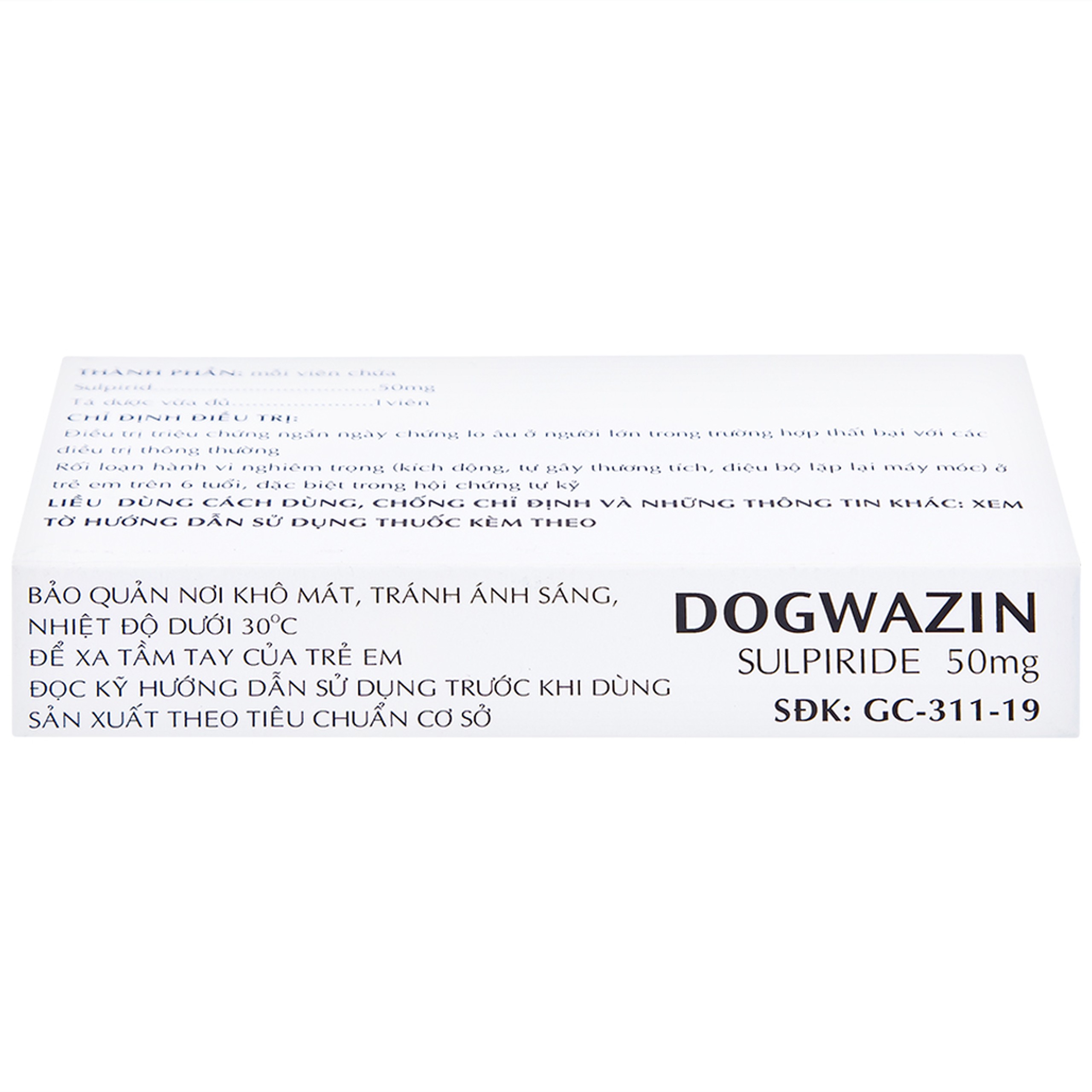 Thuốc Dogwazin Thành Nam điều trị các triệu chứng lo âu, rối loạn hành vi nặng (3 vỉ x 10 viên)