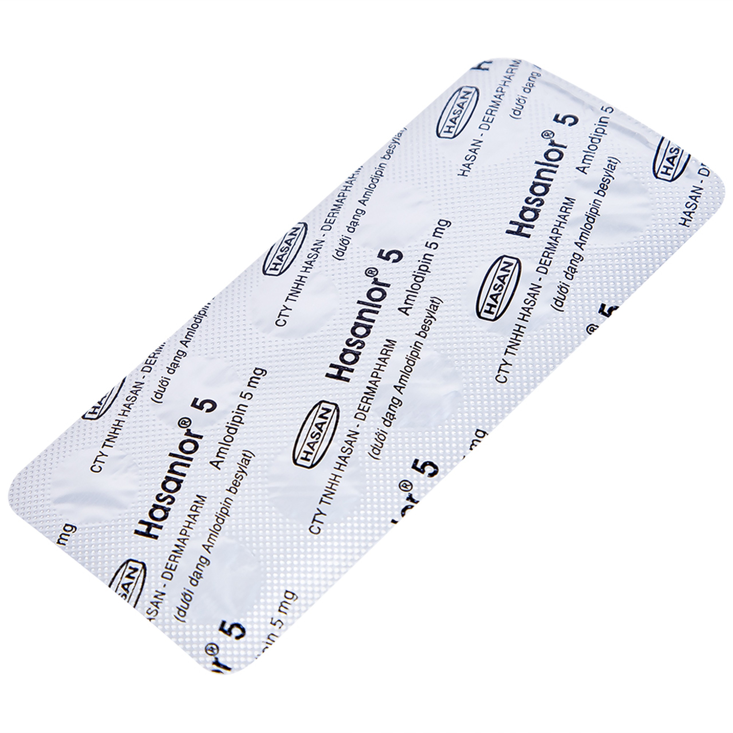 Thuốc Hasanlor 5 Hasan điều trị tăng huyết áp, đau thắt ngực (10 vỉ x 10 viên)