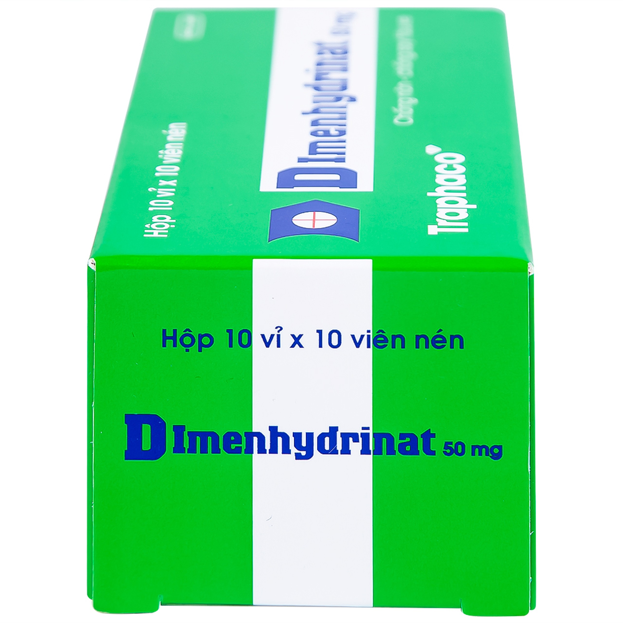 Thuốc Dimenhydrinat 50mg Traphaco chống nôn, chống say tàu xe (10 vỉ x 10 viên)