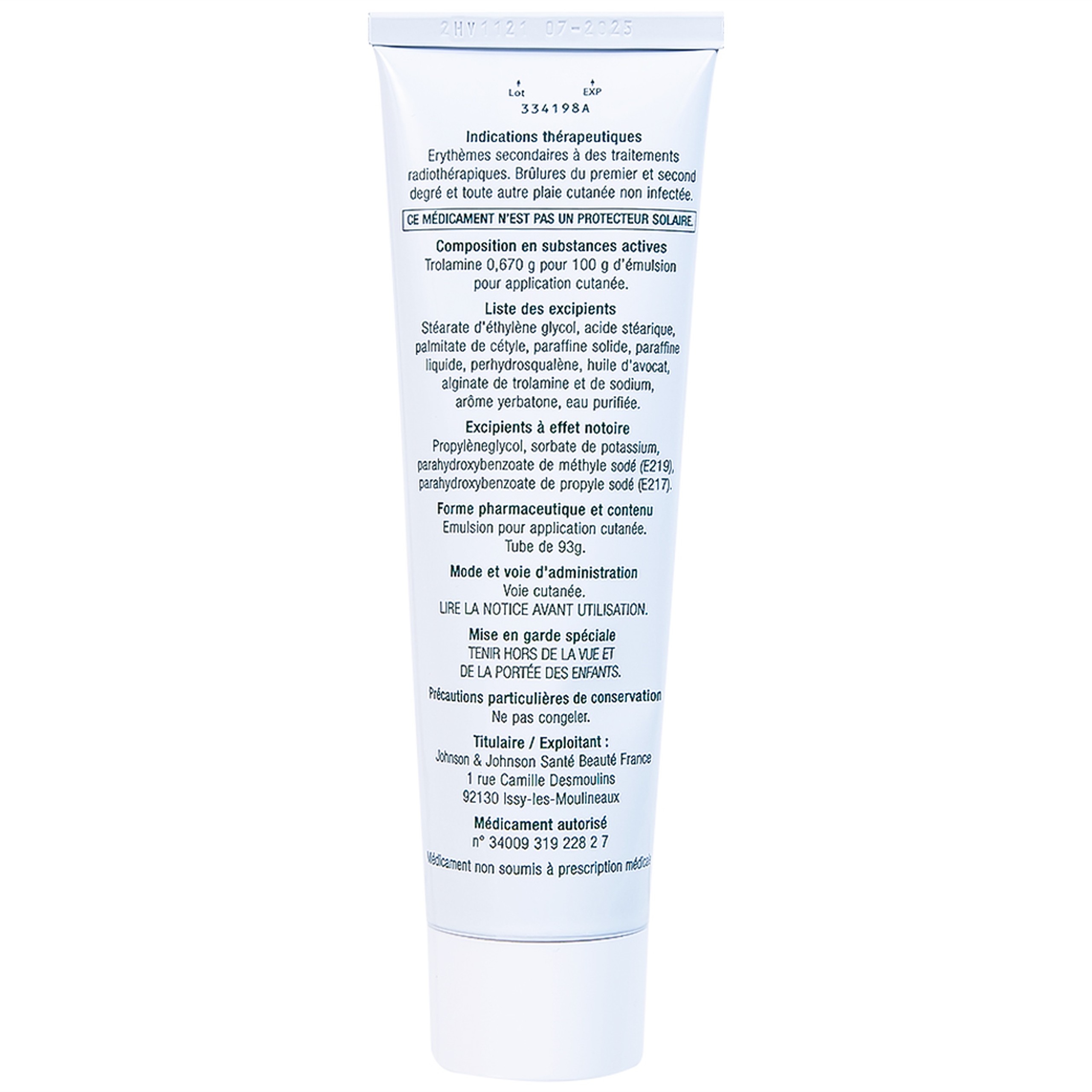 Nhũ tương Biafine Janssen điều trị bỏng độ 1, độ 2, các vết thương ngoài da không nhiễm trùng (93g)