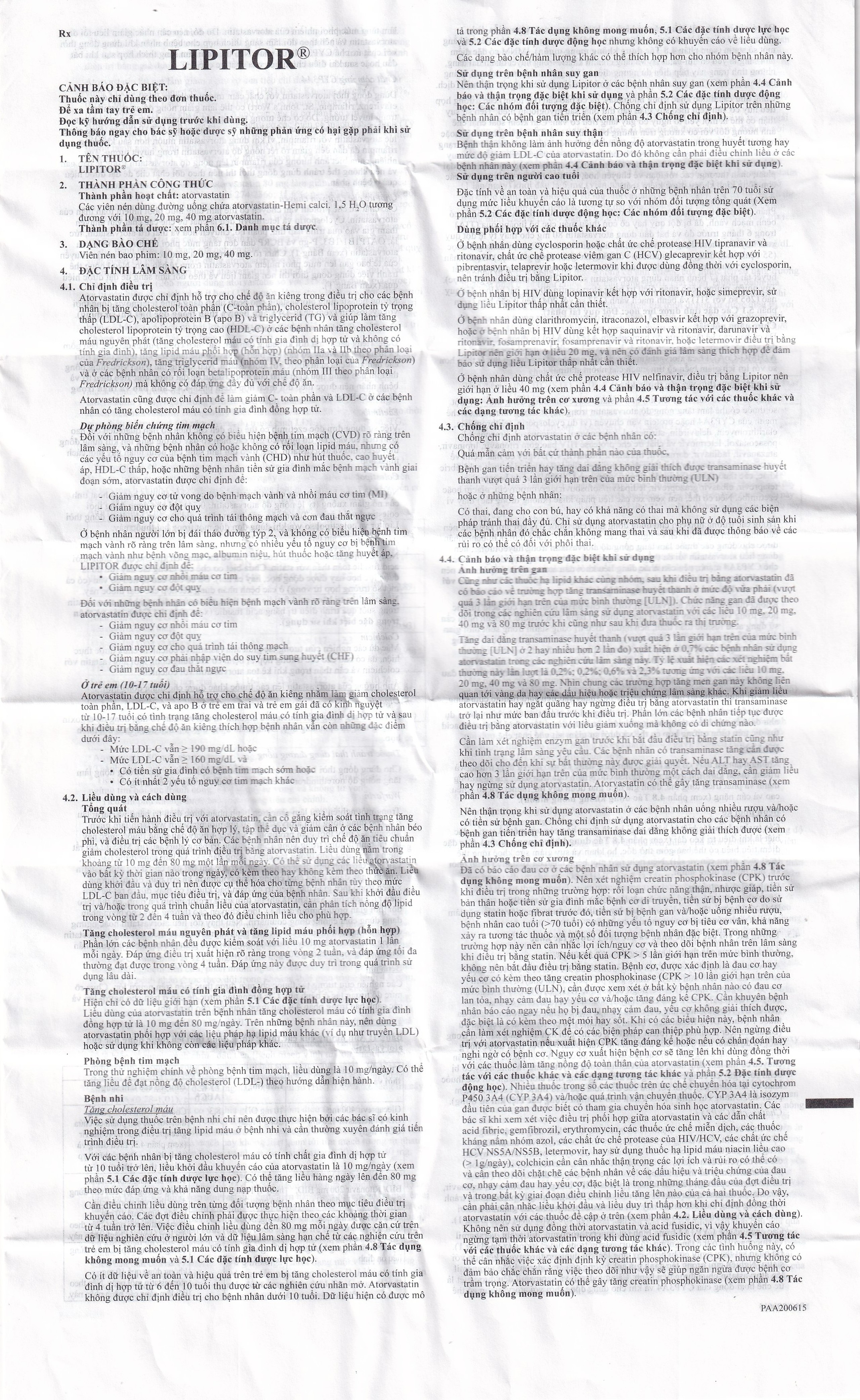 Thuốc Lipitor 10mg Viatris điều trị tăng cholesterol toàn phần (3 vỉ x 10 viên) 