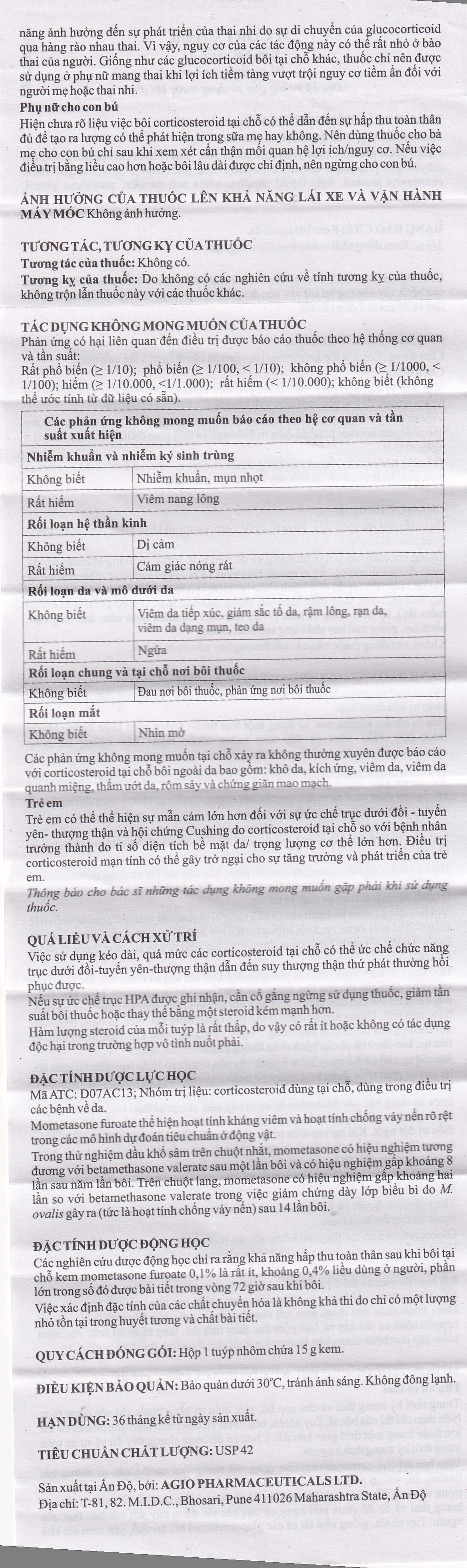 Thuốc M CORT cream Agio điều trị các biểu hiện viêm và ngứa của bệnh vẩy nến, viêm da dị ứng (15g)