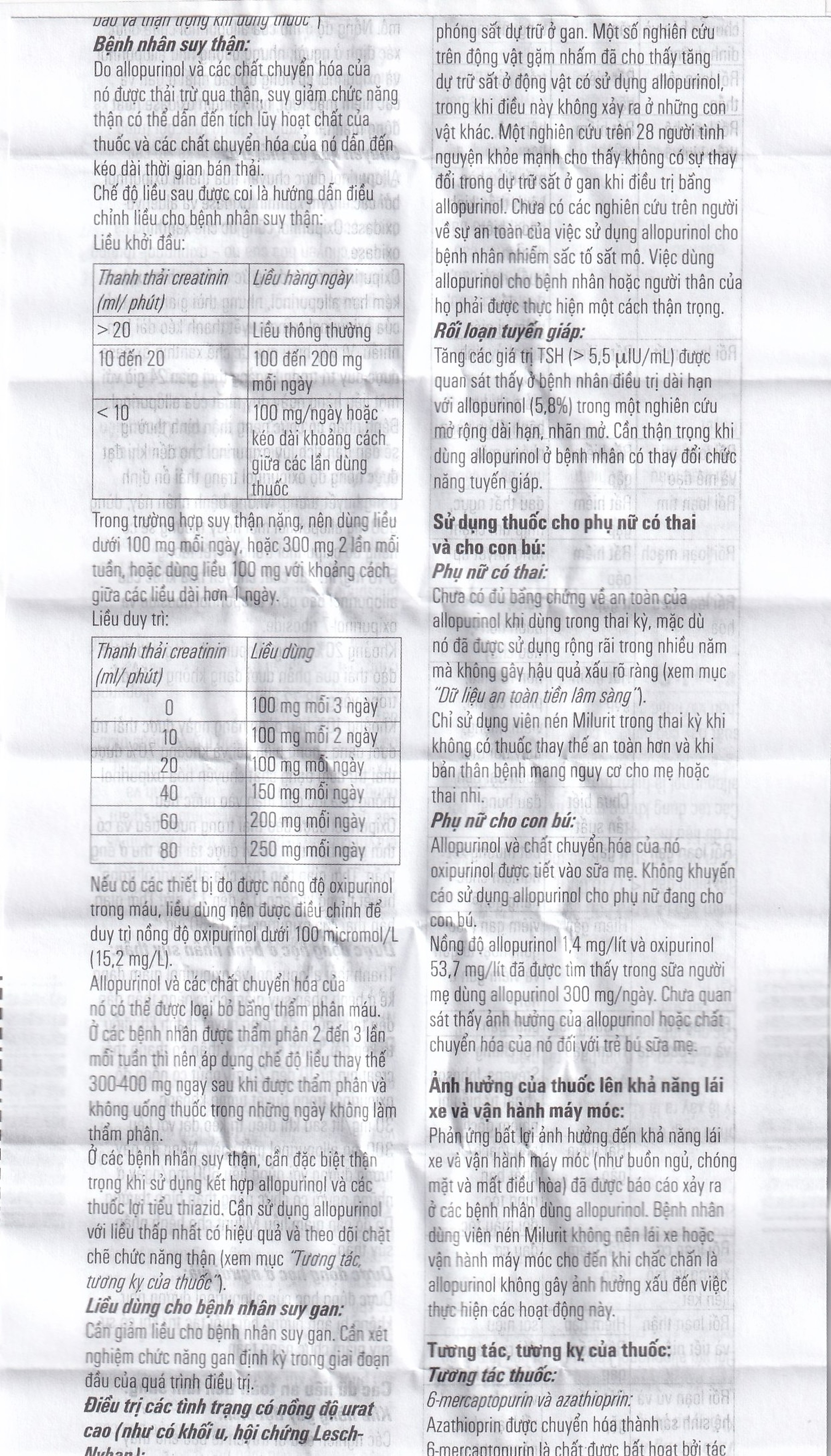 Viên nén Milurit 300mg Egis Pharma điều trị bệnh gout, phòng ngừa bệnh sỏi axit uric (30 viên)