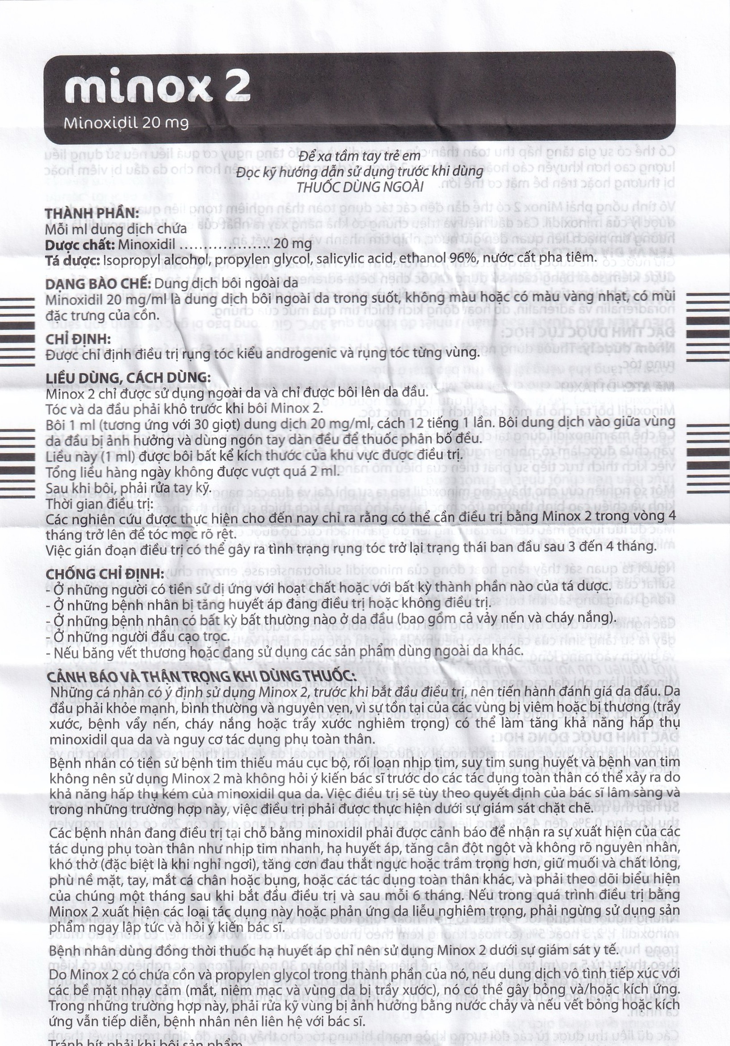 Thuốc Minox 20mg Edol điều trị rụng tóc kiểu androgenic và rụng tóc từng vùng (100ml)