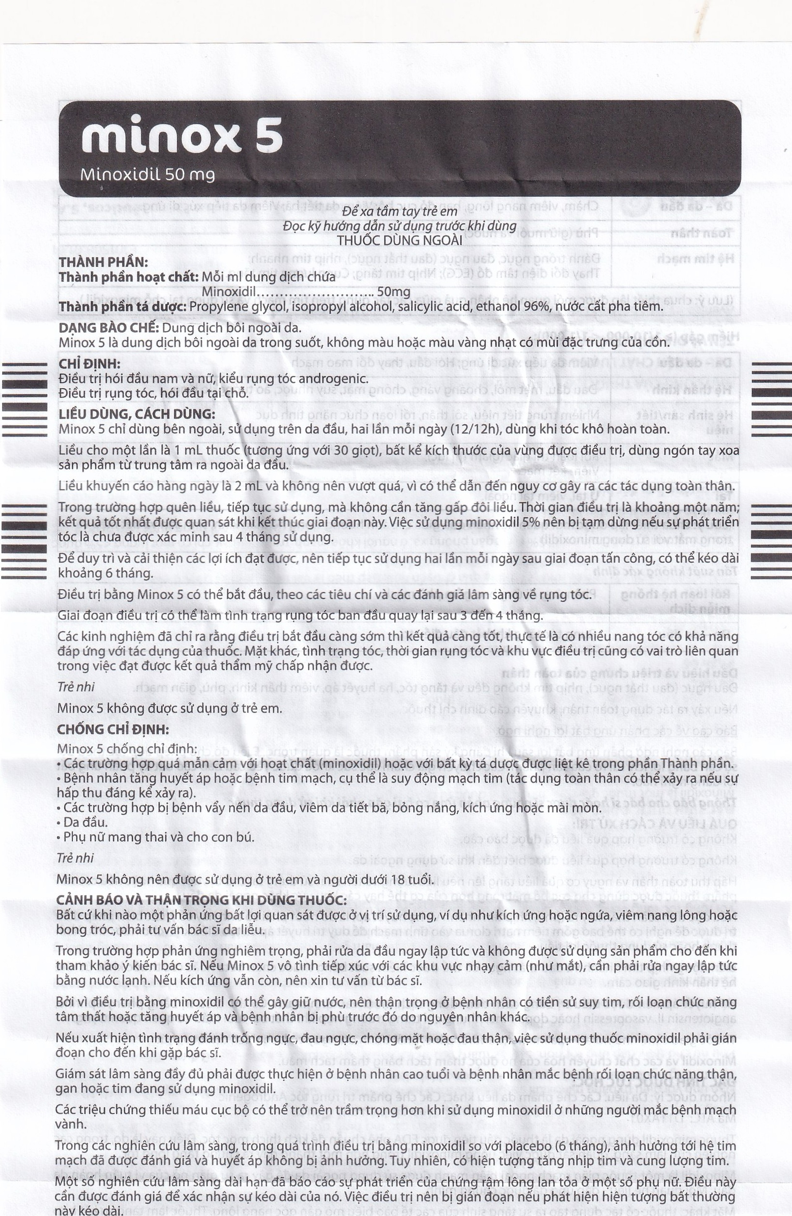 Thuốc Minox 50mg EDOL điều trị tại chỗ hói đầu và rụng tóc androgenic ở cả nam và nữ 60ml