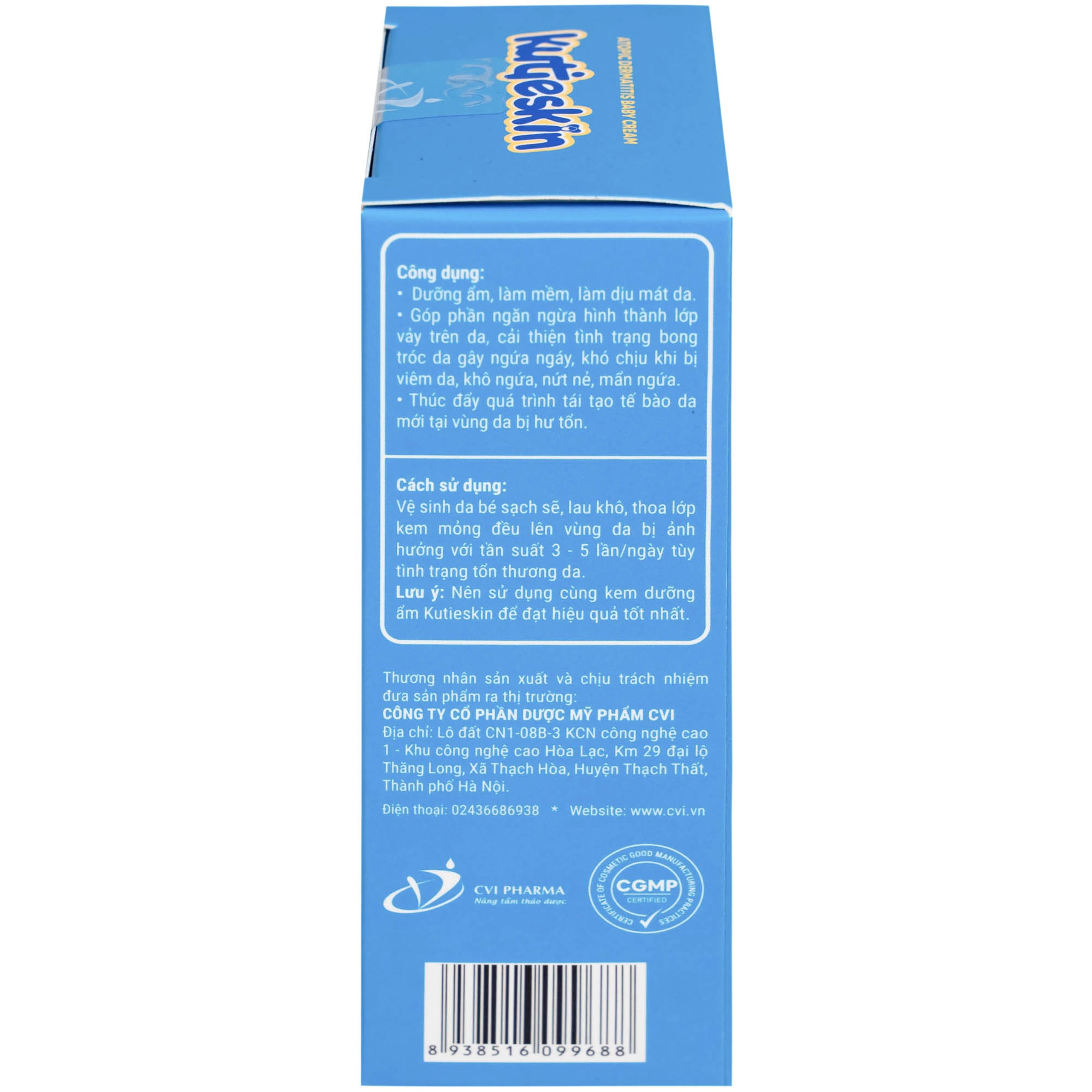 Kem bôi Kutieskin hỗ trợ cải thiện tình trạng chàm sữa và dưỡng ẩm cho da bé (30g)