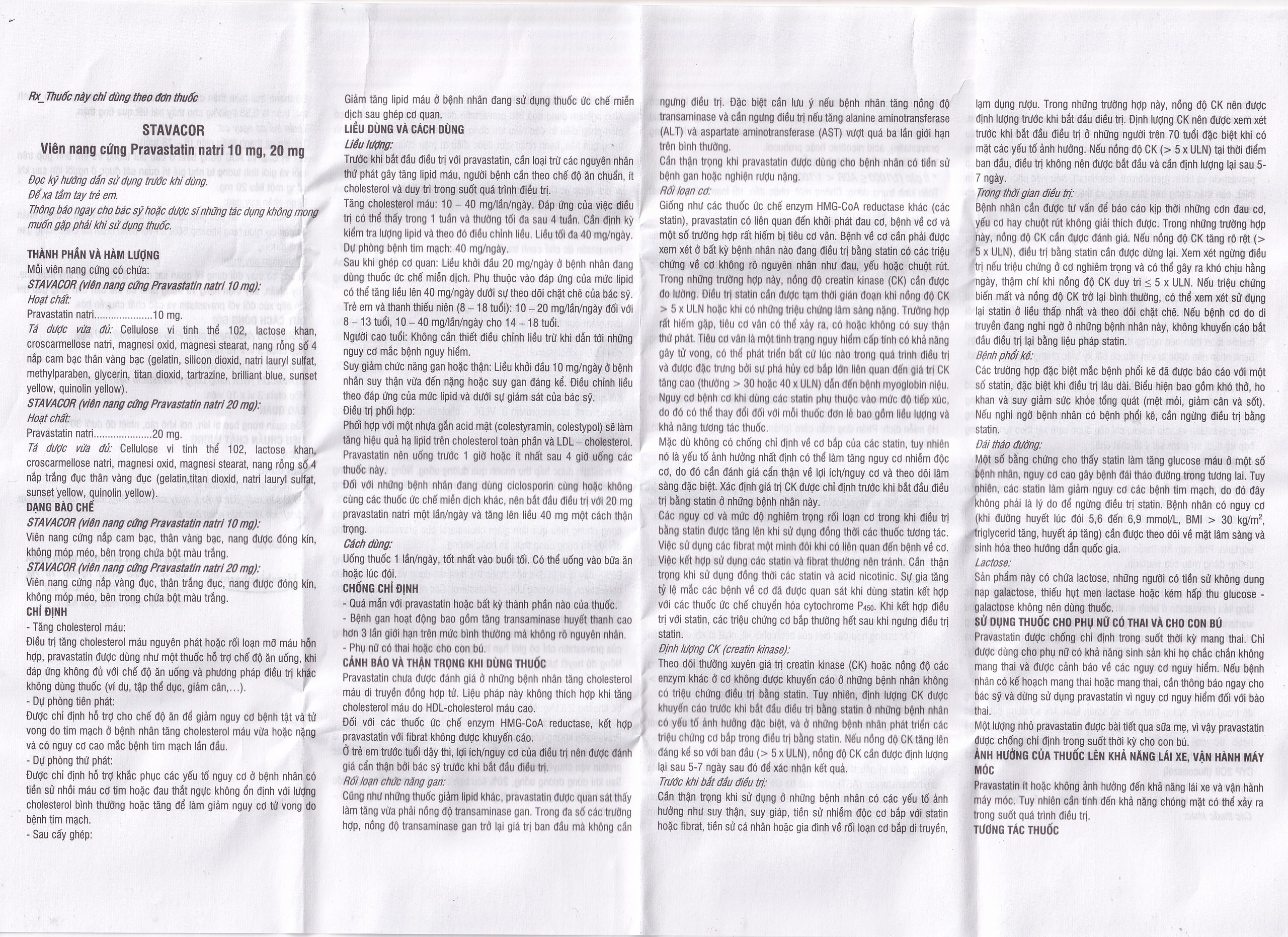 Thuốc Stavacor 20mg Herabiopharm điều trị tăng cholesterol máu (3 vỉ x 10 viên)