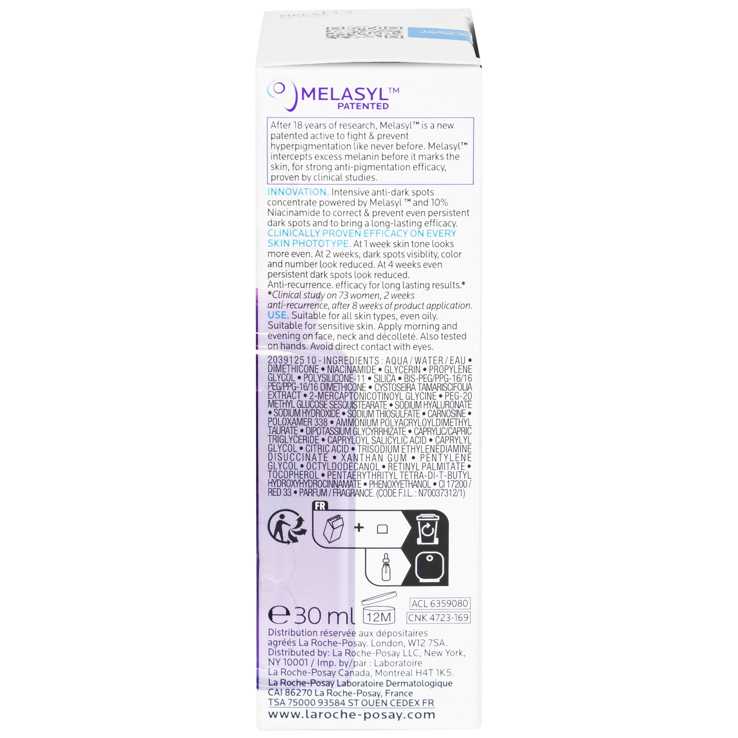 Tinh chất La Roche-Posay Mela B3 Serum dưỡng da mềm mịn, mờ thâm nám, da sáng và đều màu