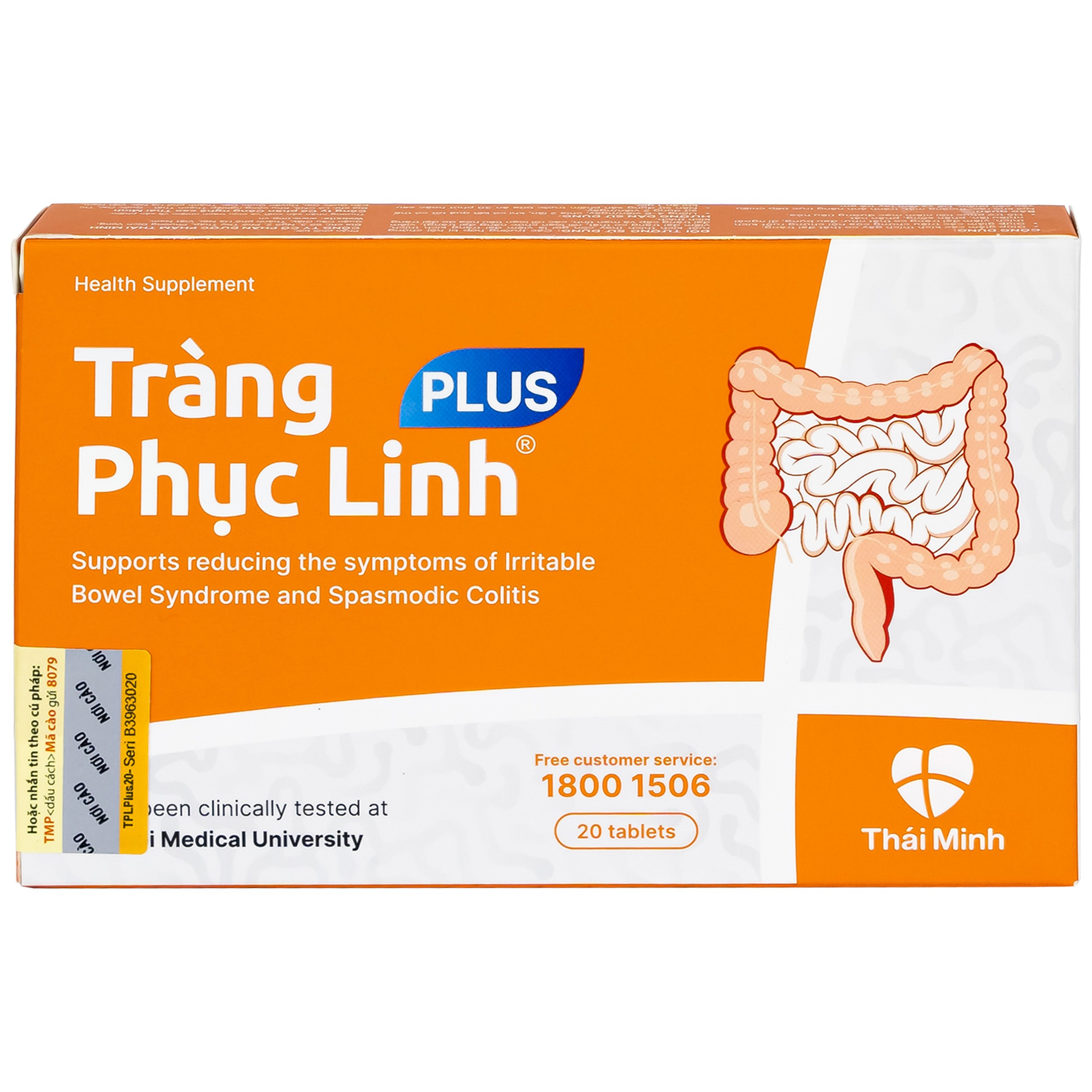 Viên uống Tràng Phục Linh Plus Thái Minh hỗ trợ giảm các triệu chứng của hội chứng ruột (2 vỉ x 10 viên)