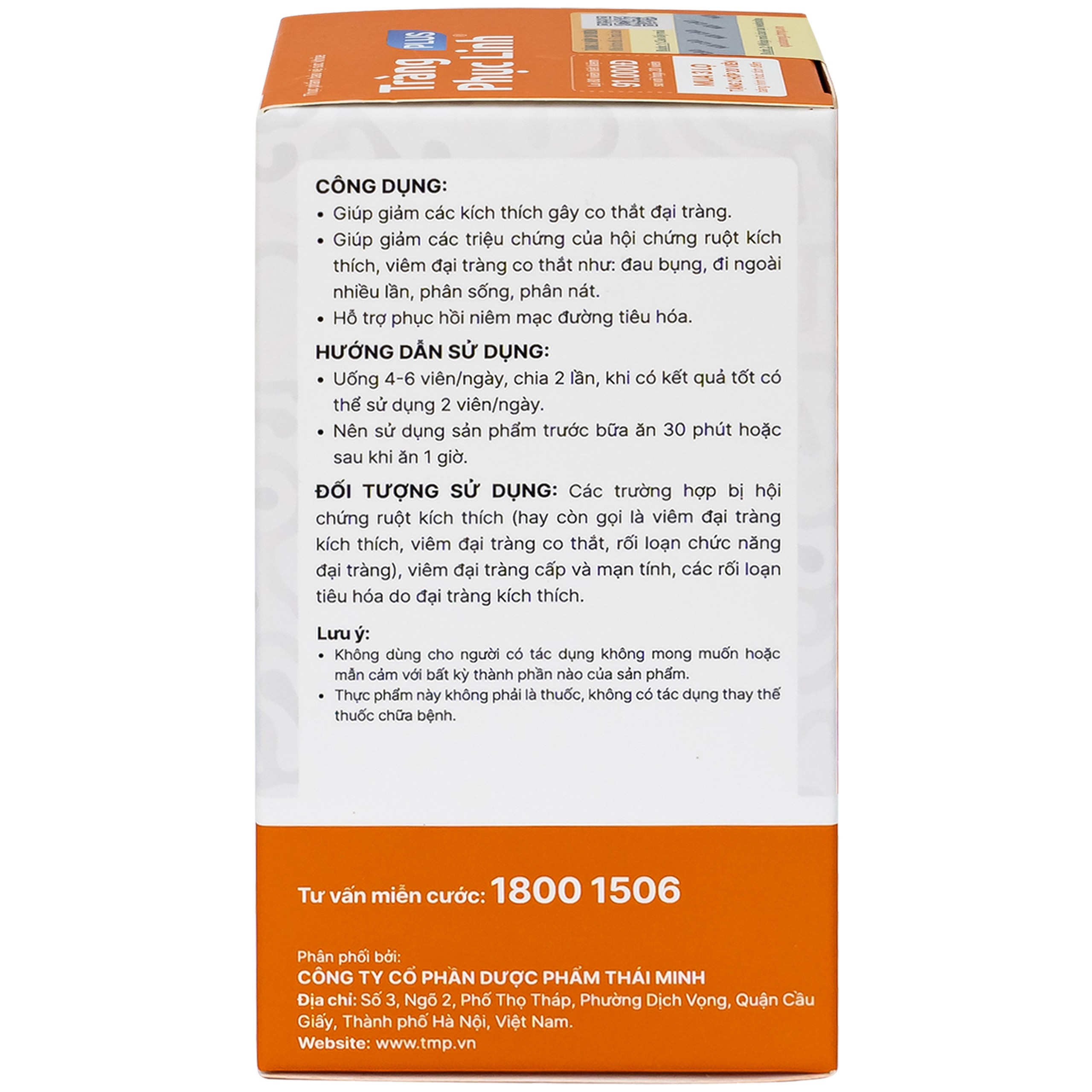 Viên giảm triệu chứng ruột Tràng Phục Linh Plus (80 viên)