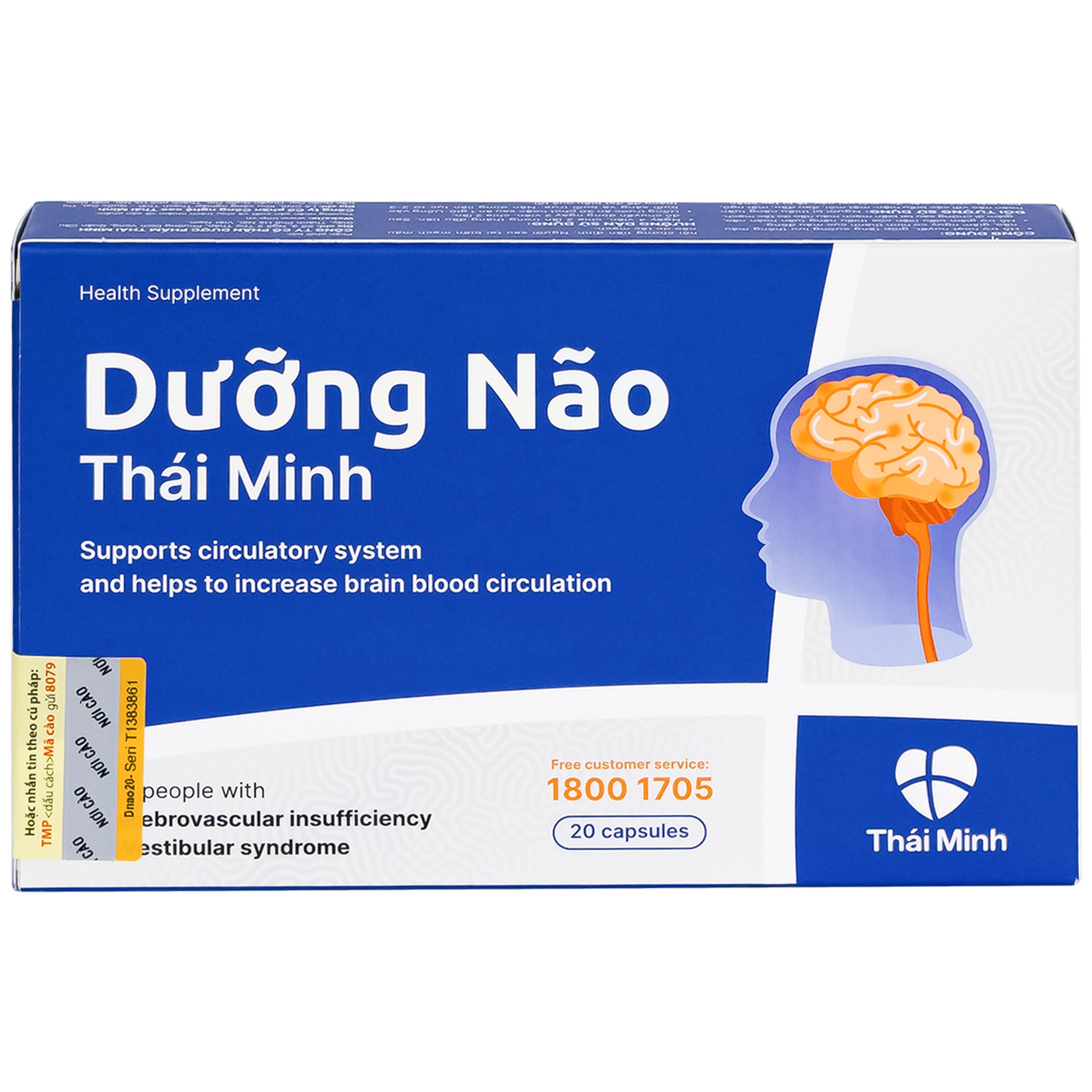 Viên tăng lưu thông máu não Dưỡng Não Thái Minh (2 vỉ x 10 viên)
