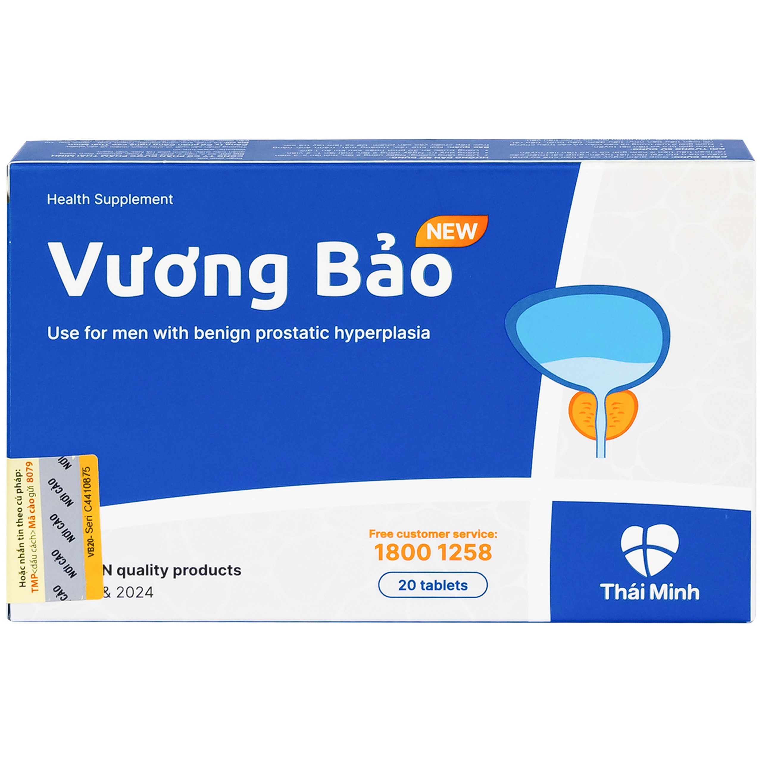 Viên uống giảm u xơ tiền liệt tuyến Vương Bảo (2 vỉ x 10 viên)