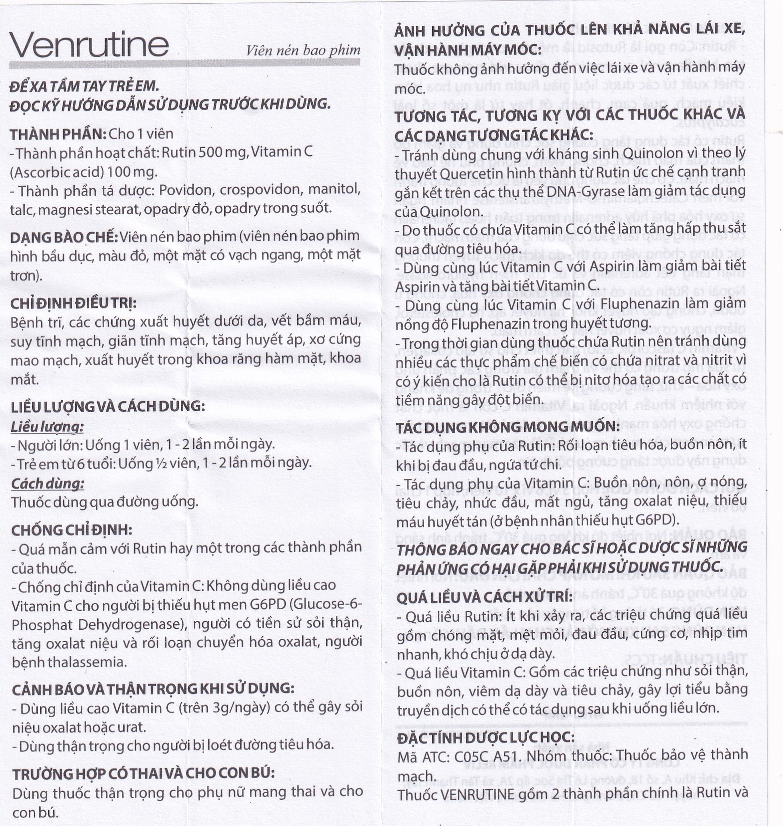 Thuốc Venrutine Reliv điều trị bệnh trĩ, các chứng xuất huyết dưới da, vết bầm máu (3 vỉ x 10 viên)