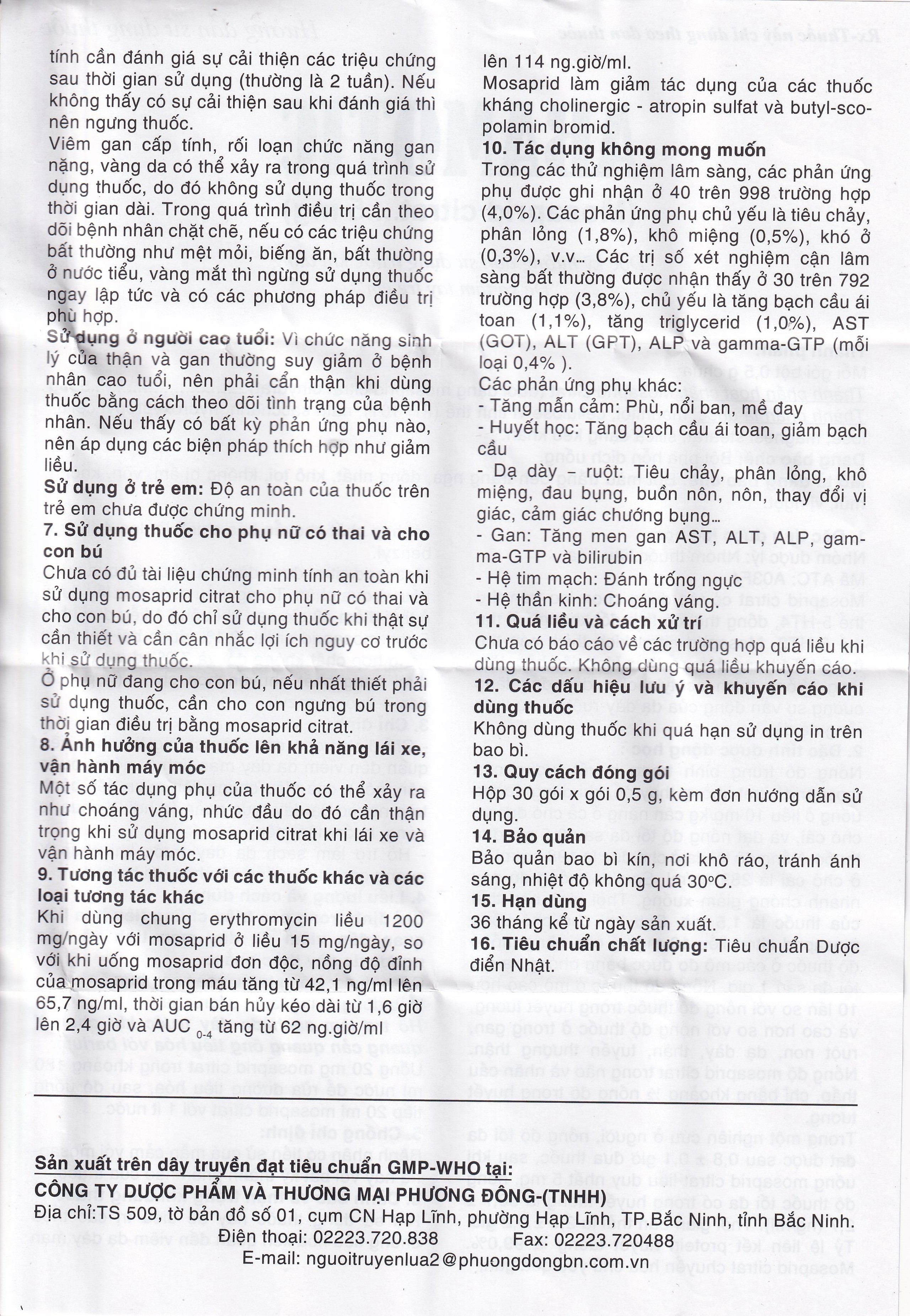 Bột pha uống Abamotic 5mg Phương Đông điều trị các triệu chứng tiêu hóa, viêm dạ dày (30 gói x 0,5g)