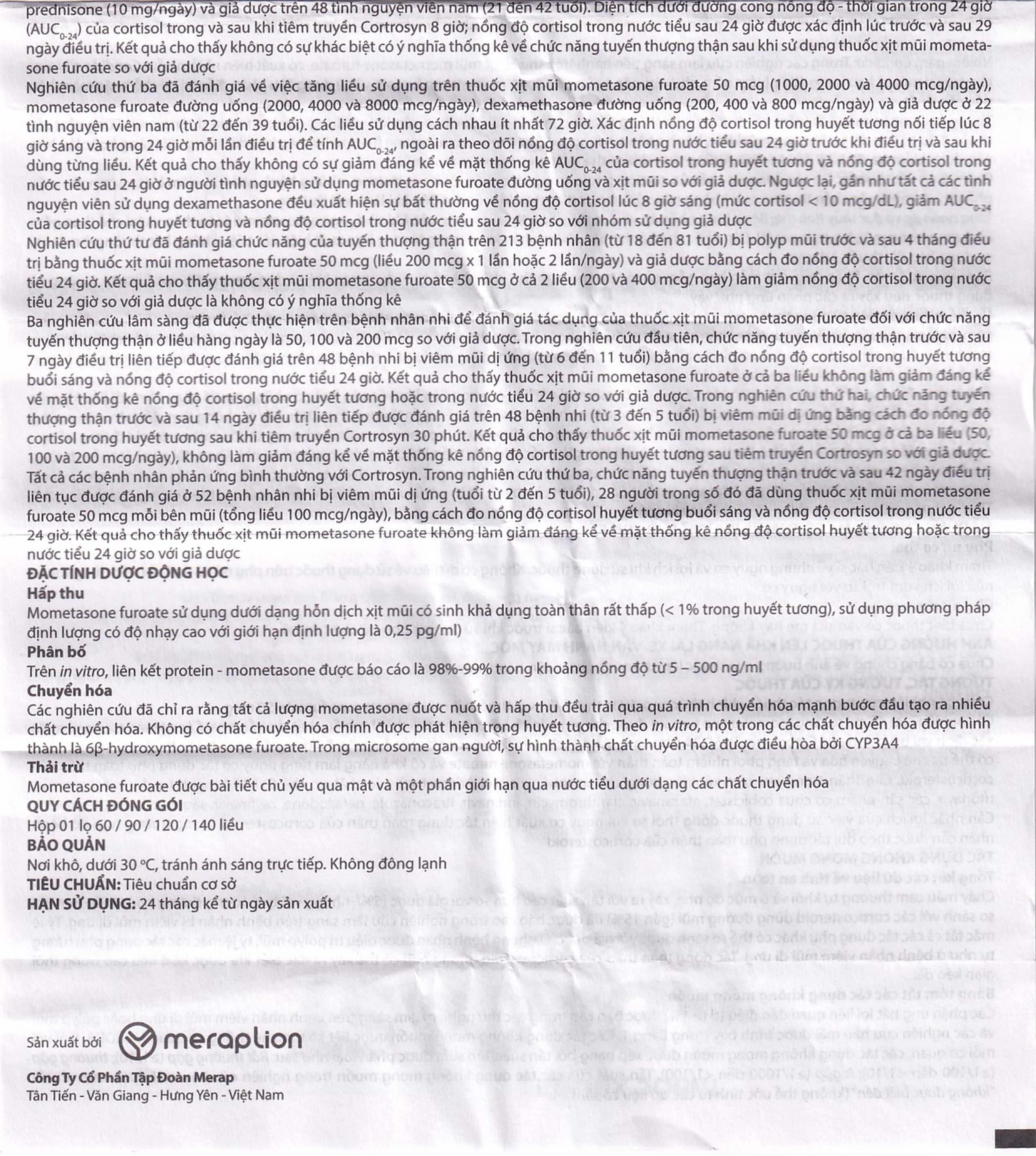 Thuốc xịt mũi Adacast Meraplion điều trị viêm mũi dị ứng, sung huyết và mất mùi, viêm mũi xoang (60 liều)