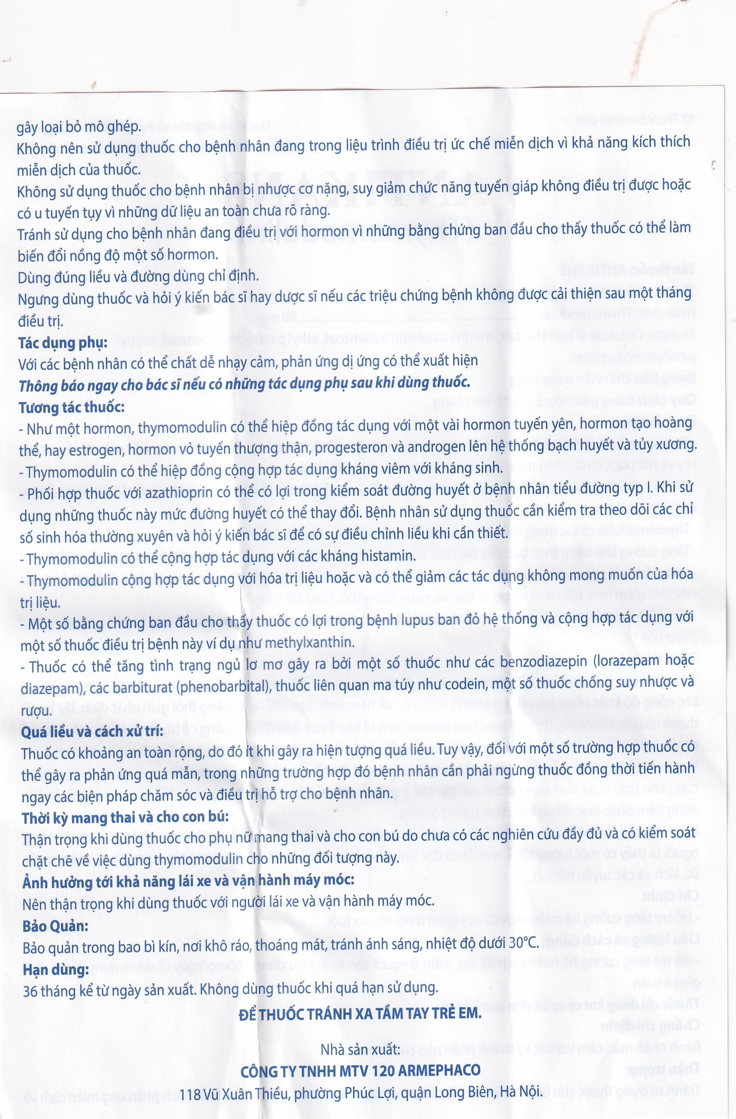 Thuốc Antikans Armephaco hỗ trợ tăng cường hệ miễn dịch (3 vỉ x 10 viên)