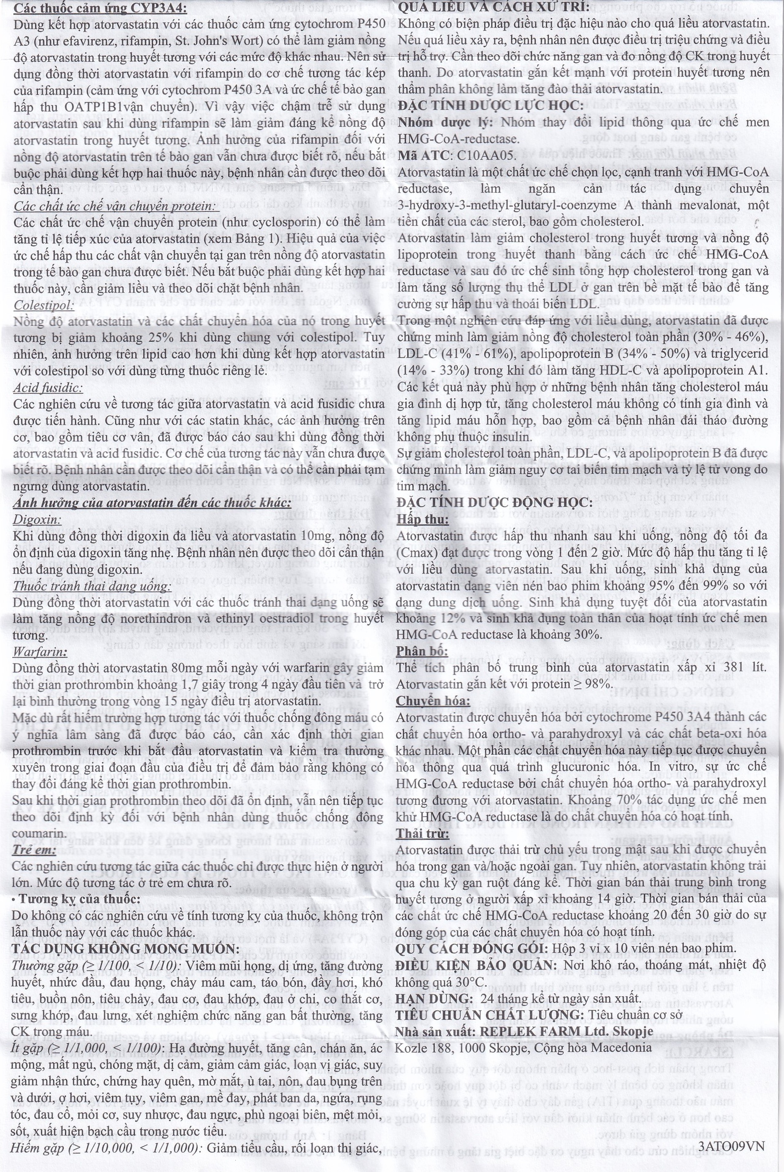 Thuốc Assovas 10mg Assopharma điều trị tăng cholesterol máu nguyên phát (3 vỉ x 10 viên)