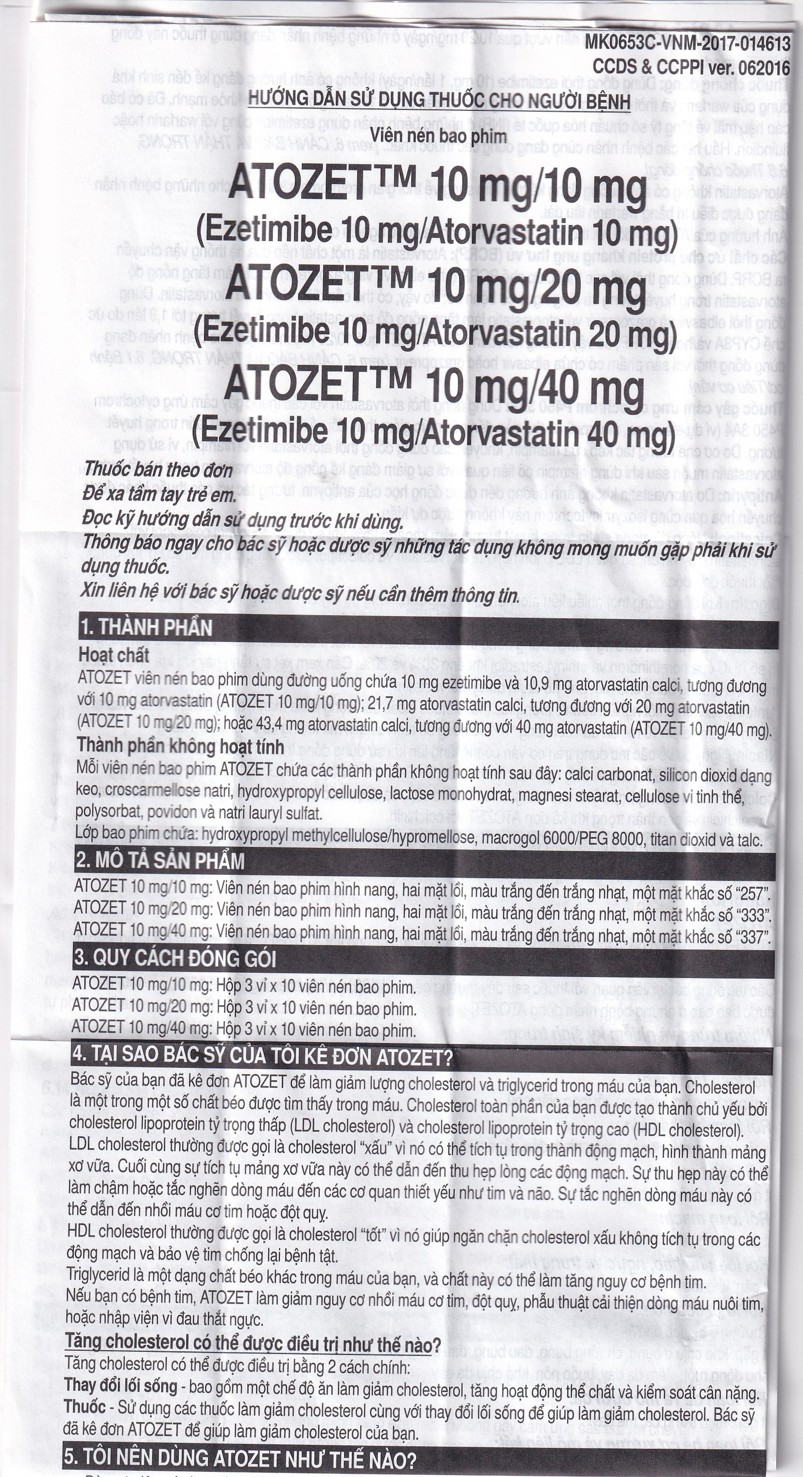 Thuốc Atozet 10mg/10mg MSD điều trị rối loạn mỡ máu, phòng ngừa các bệnh tim mạch (3 vỉ x 10 viên)