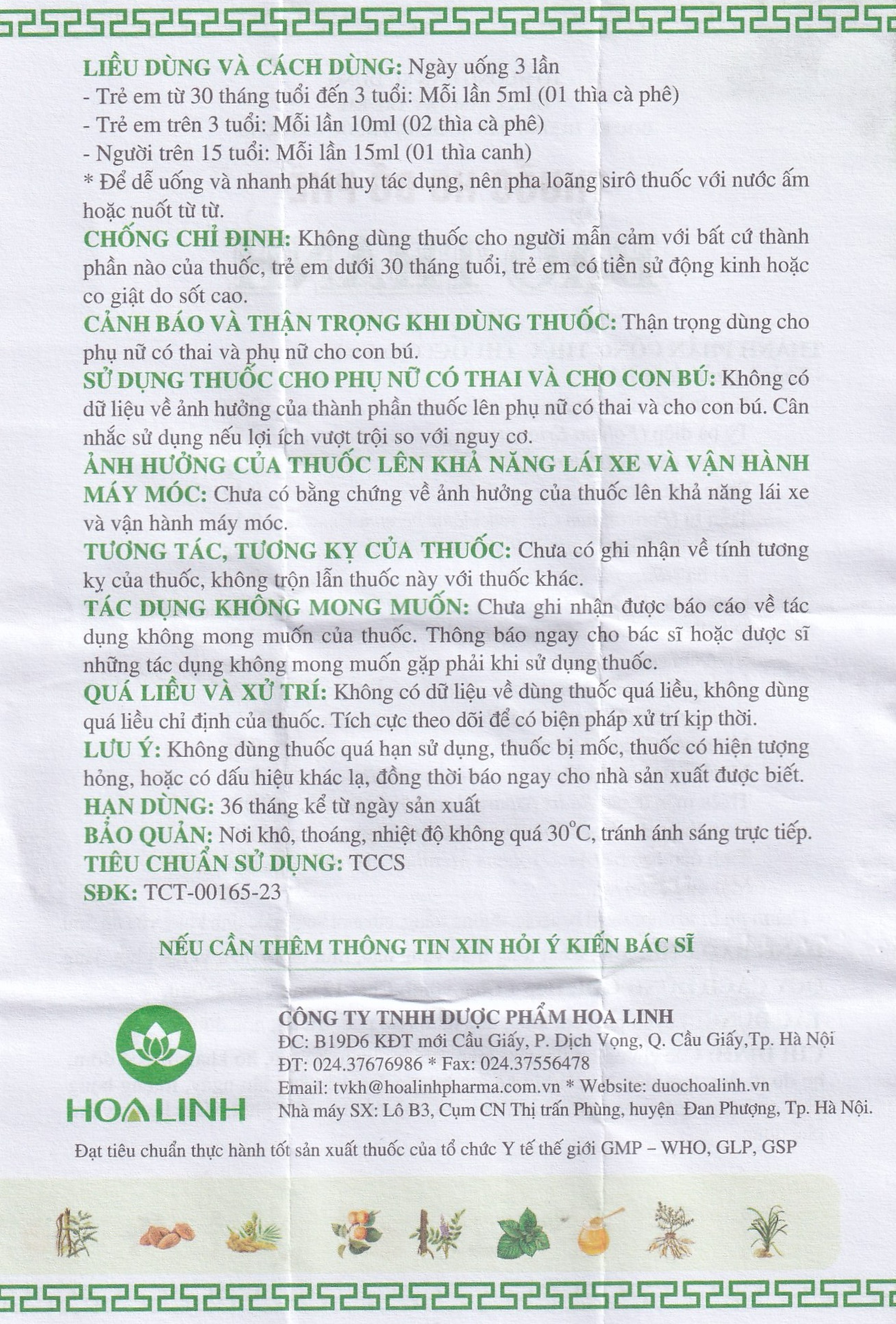 Siro ho Bảo Thanh điều trị các chứng ho, viêm phổi (125ml) 