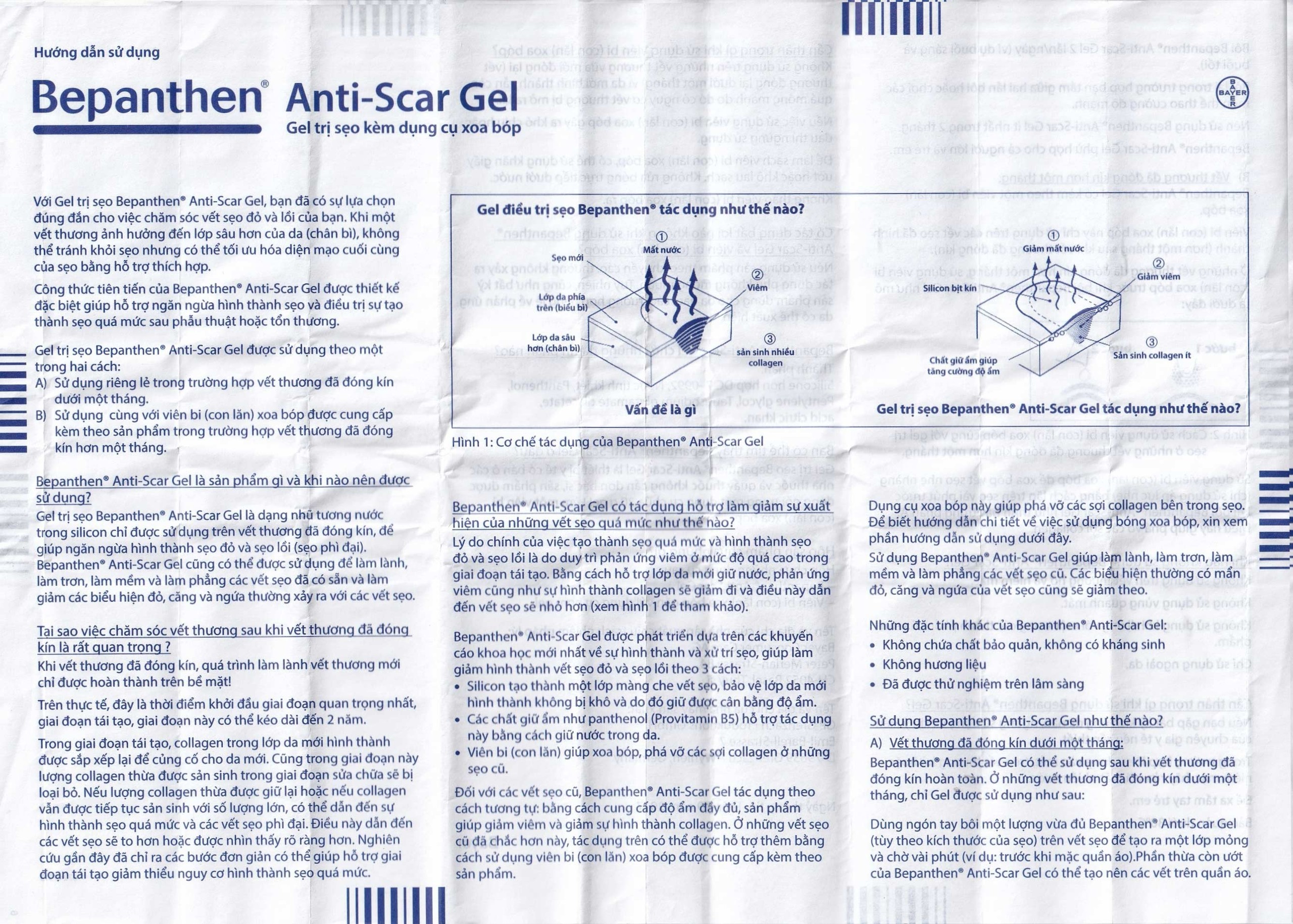 Gel trị sẹo Bepanthen Anti-Scar ngăn ngừa hình thành sẹo đỏ và sẹo lồi (20g)