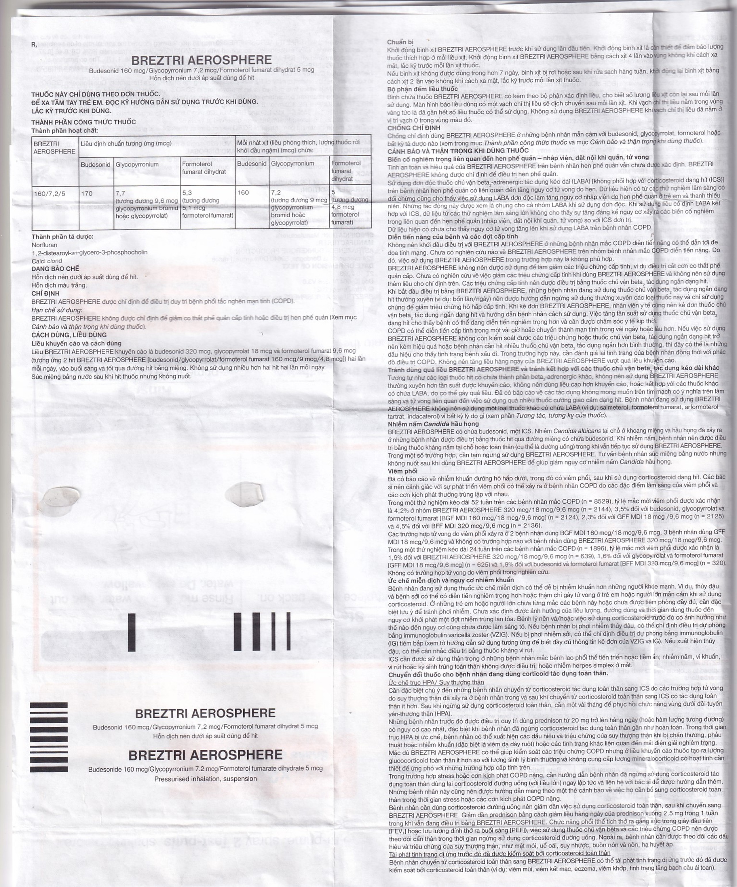 Thuốc hít Breztri 160/7.2/5mcg Astrazeneca giảm co thắt phế quản (120 liều)