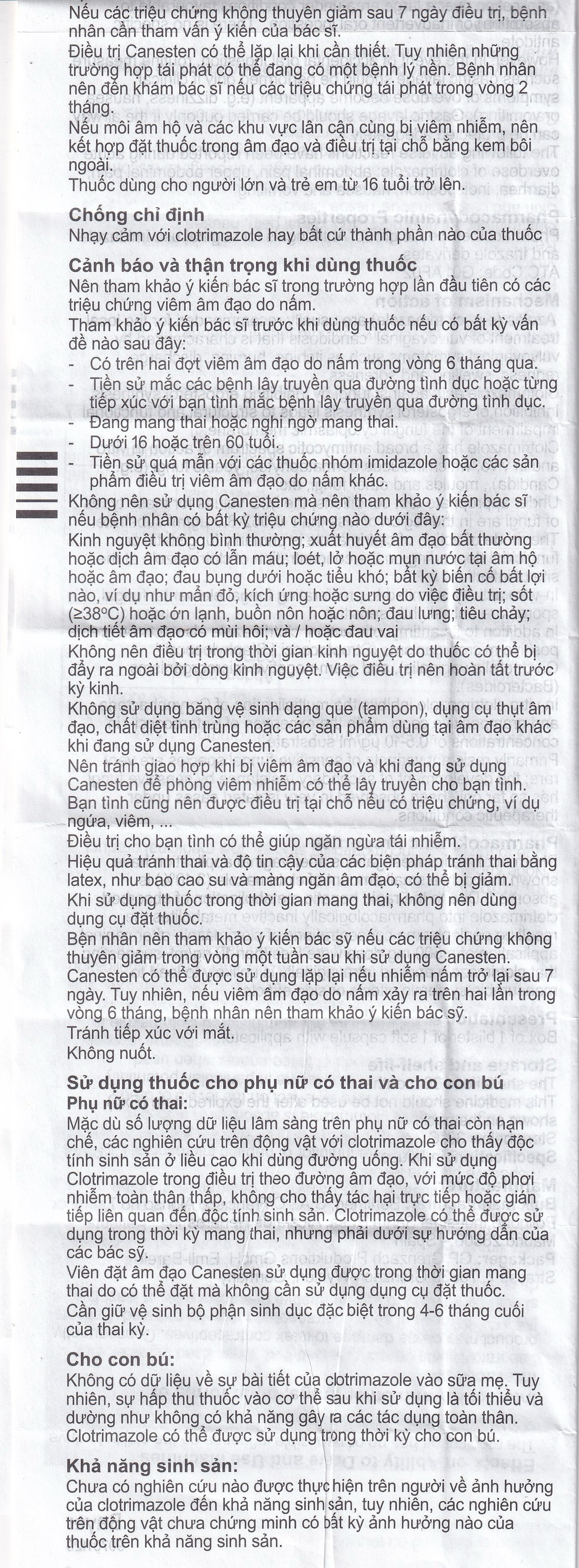 Viên đặt âm đạo Canesten 1 Day 500mg Bayer điều trị viêm âm đạo và cơ quan sinh dục ngoài (1 vỉ x 1 viên)