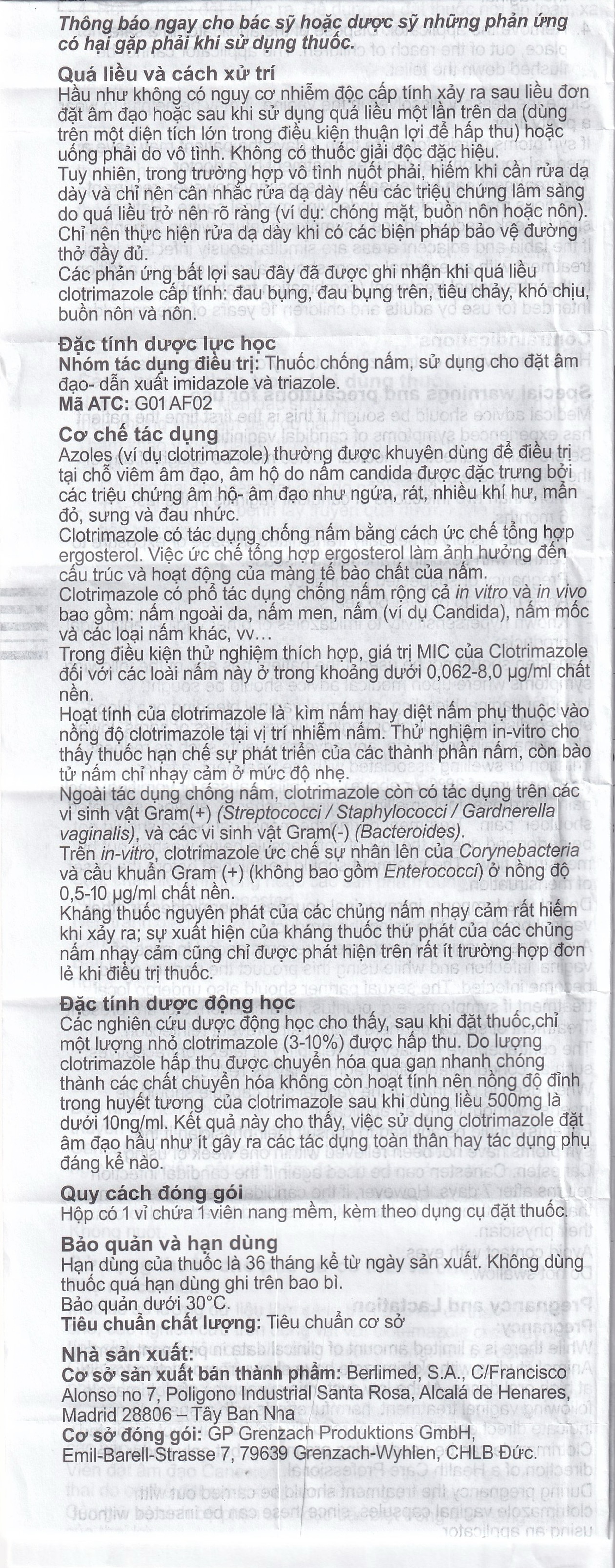 Viên đặt âm đạo Canesten 1 Day 500mg Bayer điều trị viêm âm đạo và cơ quan sinh dục ngoài (1 vỉ x 1 viên)