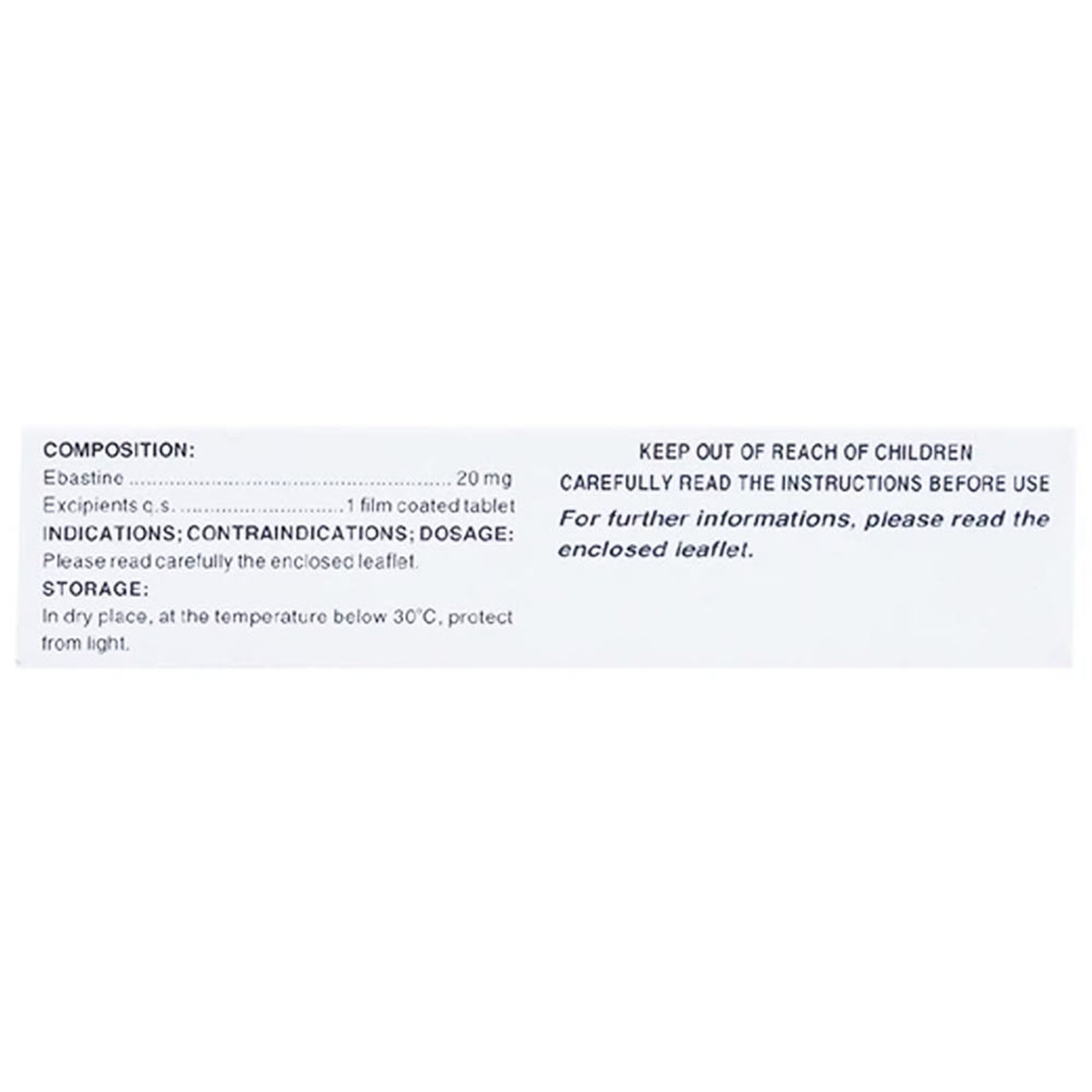 Thuốc Cebastin20 Dược 3-2 điều trị viêm mũi dị ứng, mày đay (3 vỉ x 10 viên) 