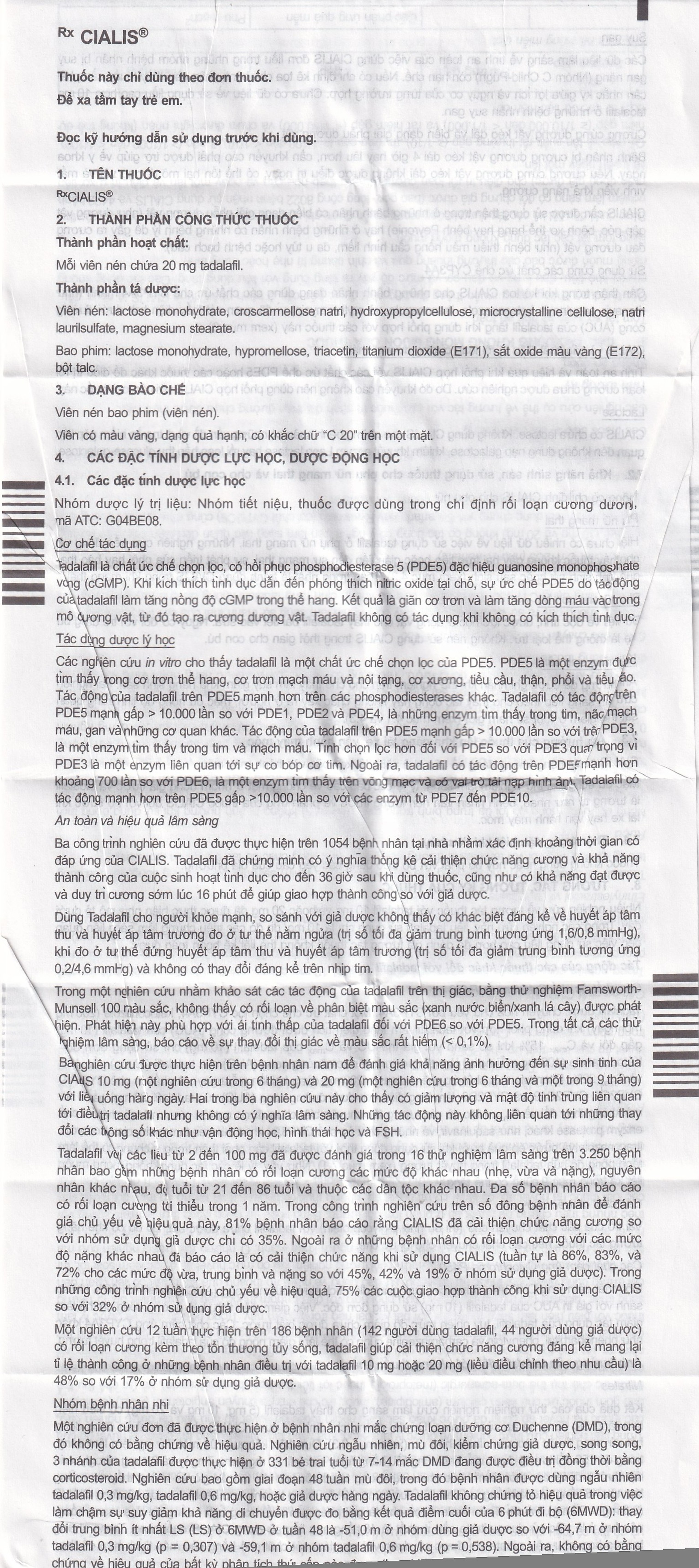 Thuốc Cialis Lilly điều trị rối loạn cương dương (1 vỉ x 2 viên)