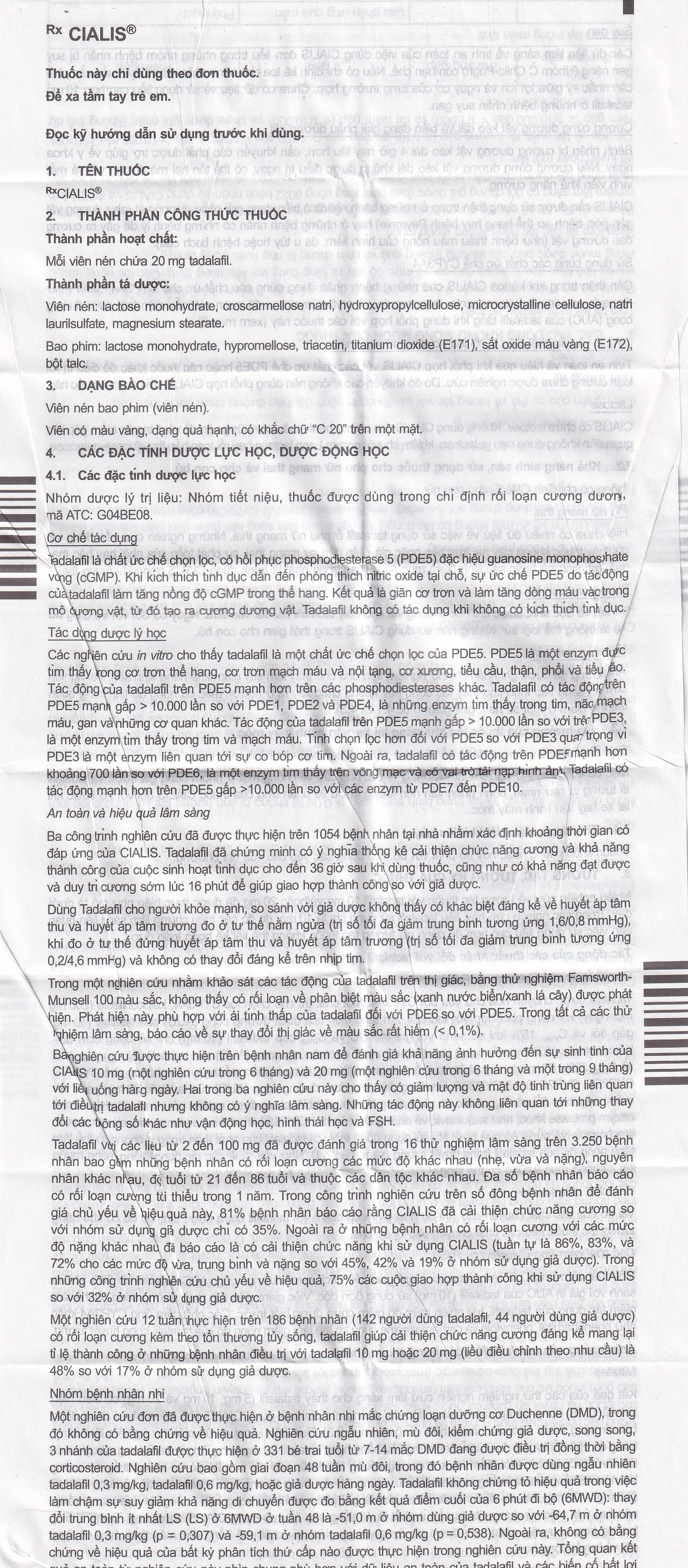 Thuốc Cialis Lilly điều trị rối loạn cương dương (1 vỉ x 2 viên)