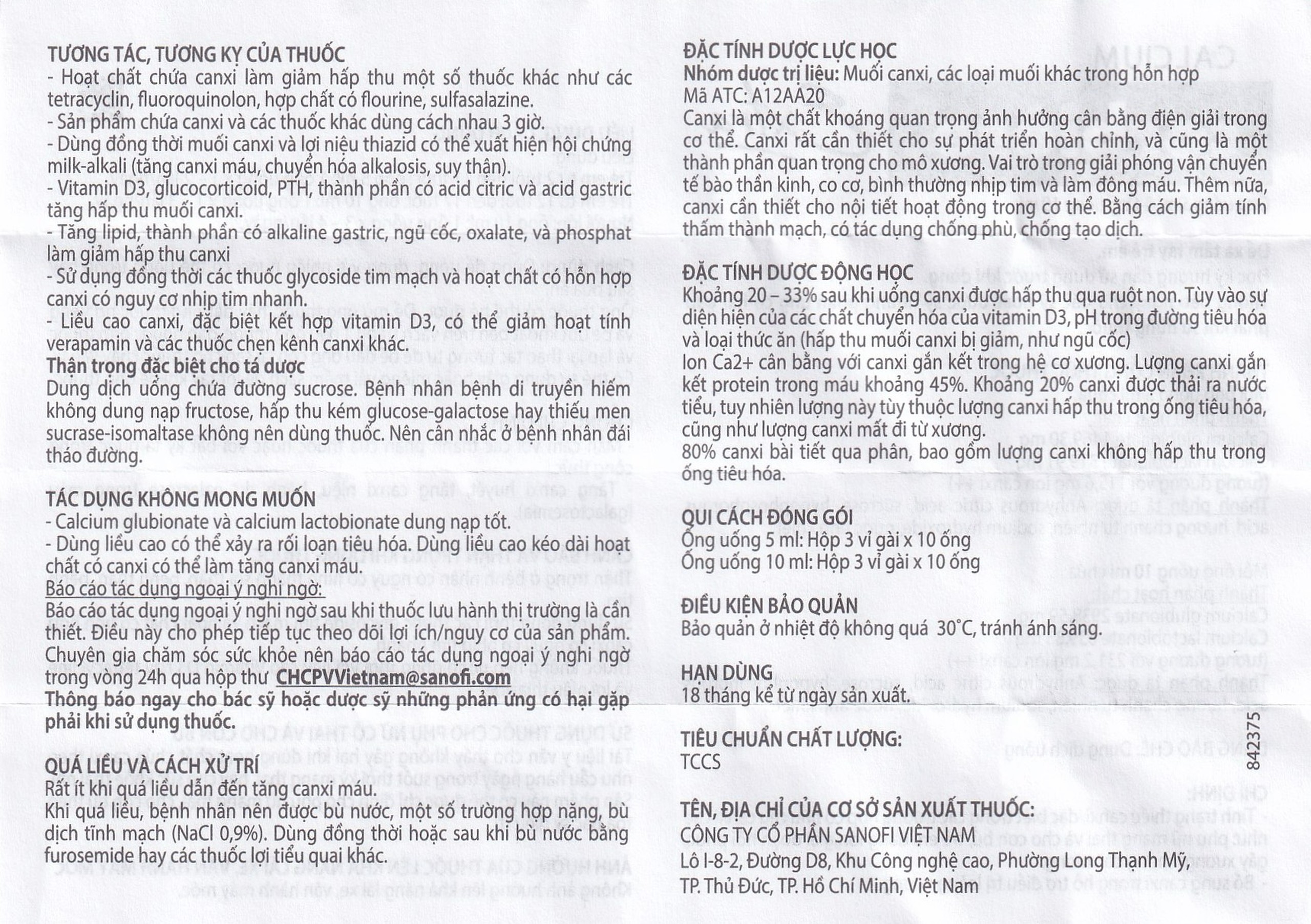 Dung dịch uống Calcium Corbière Extra Sanofi bổ sung canxi, hỗ trợ điều trị loãng xương (3 vỉ x 10 ống x 10ml)