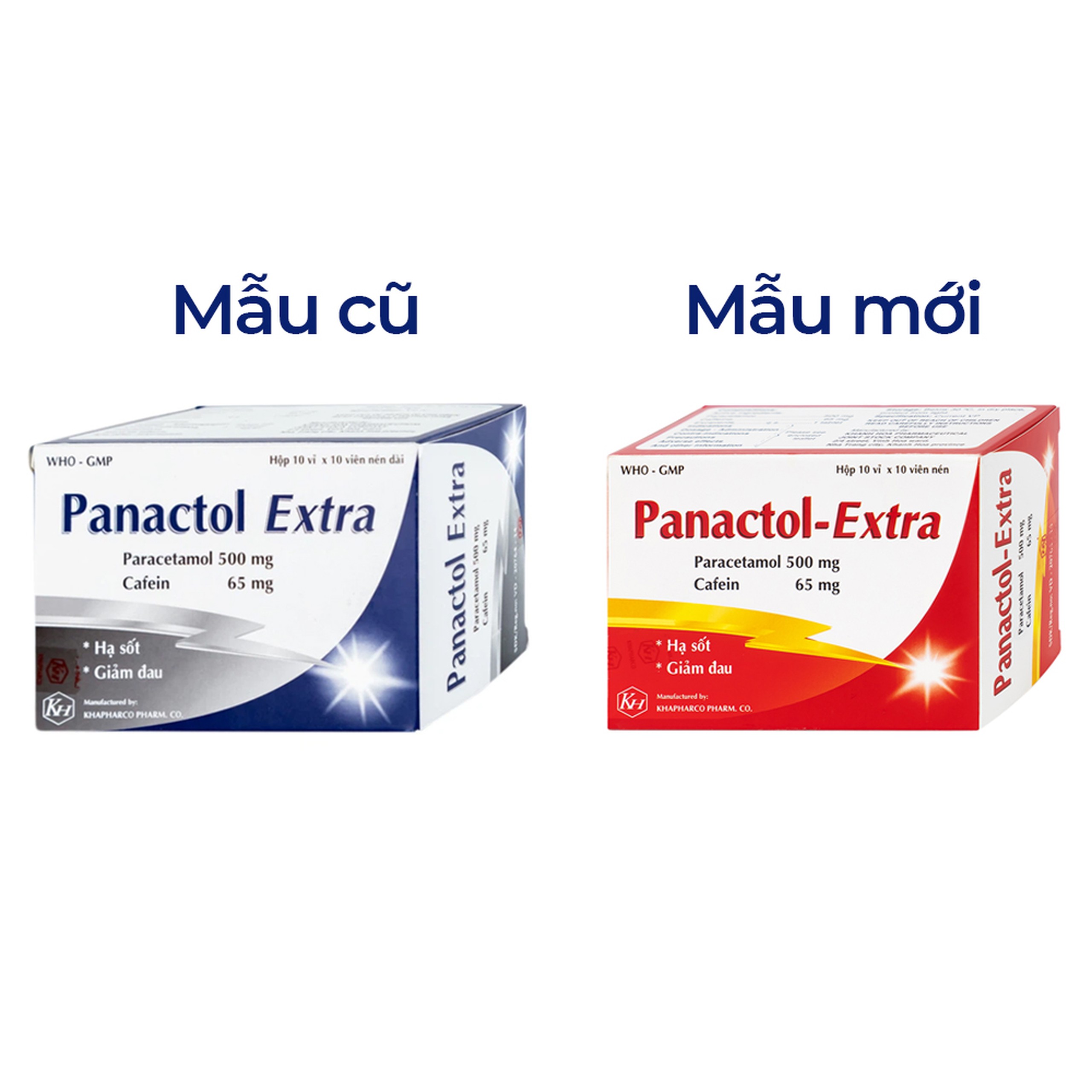 Viên nén Panactol Extra Khapharco hạ sốt, giảm đau (10 vỉ x 10 viên)
