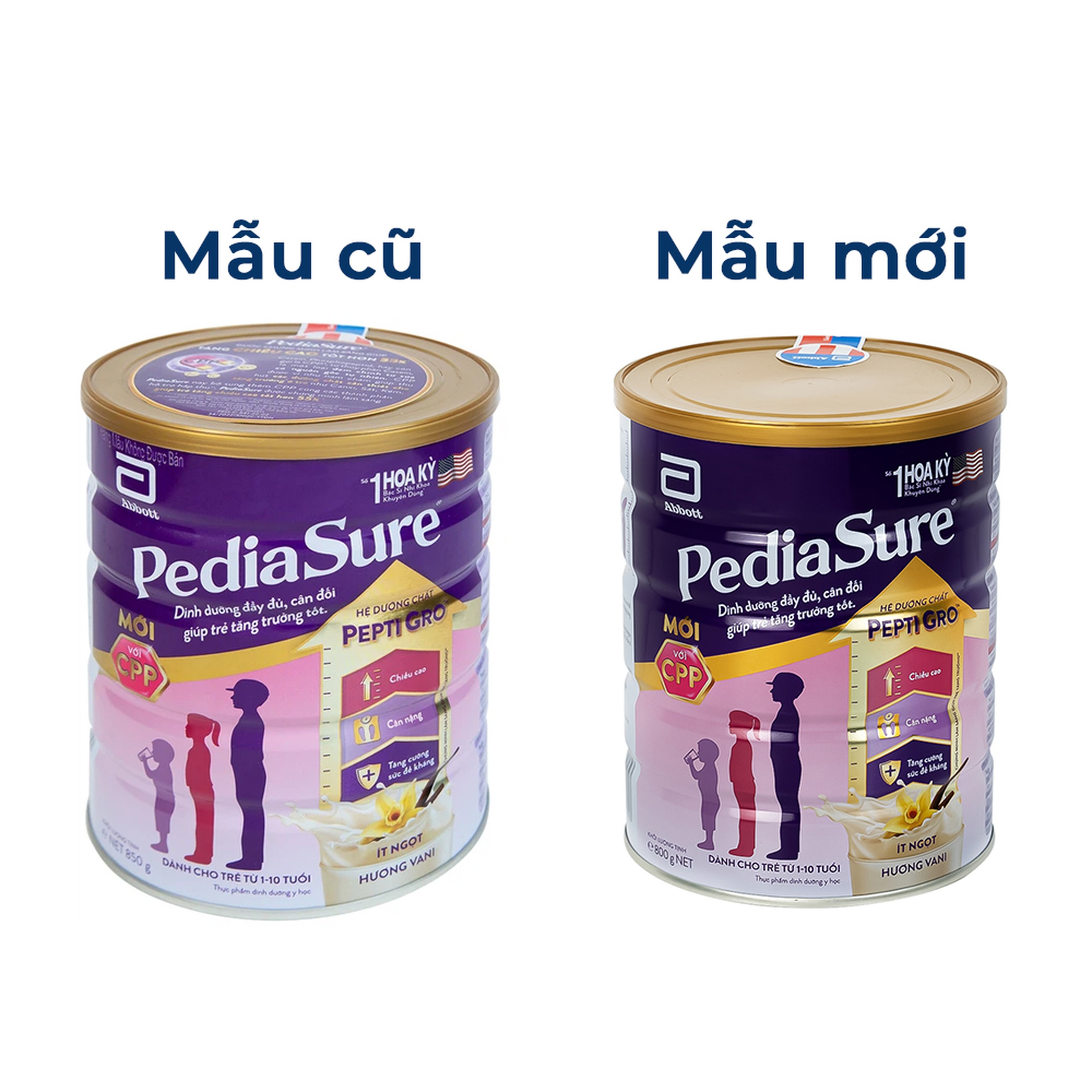 Sữa bột PediaSure 800g Abbott hương vani bổ sung dinh dưỡng cho bé từ 1-10 tuổi 