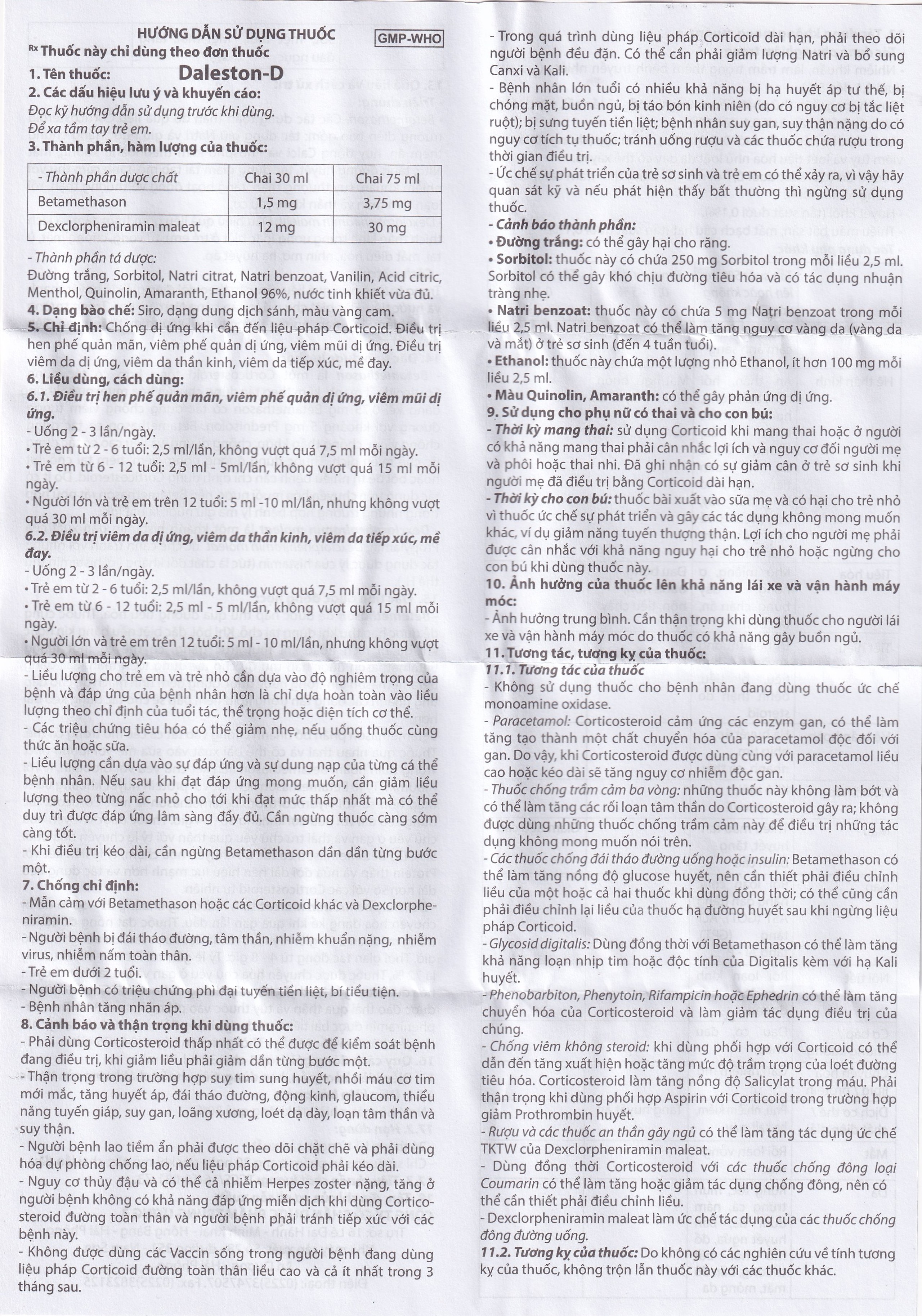 Siro Daleston-D TW3 chống dị ứng, chống viêm (30ml)