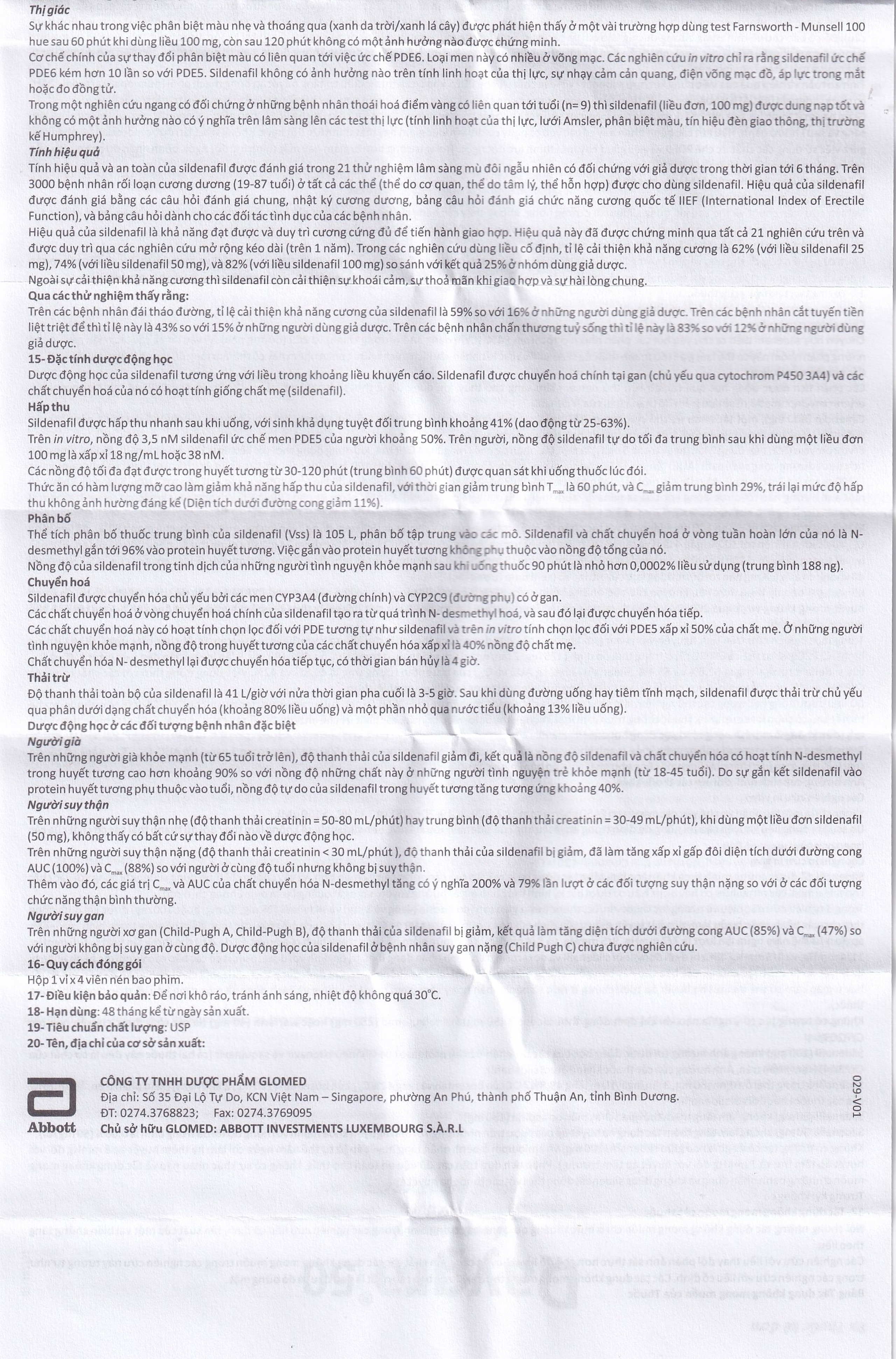 Thuốc Daygra 50 Abbott điều trị rối loạn cương dương (4 viên)