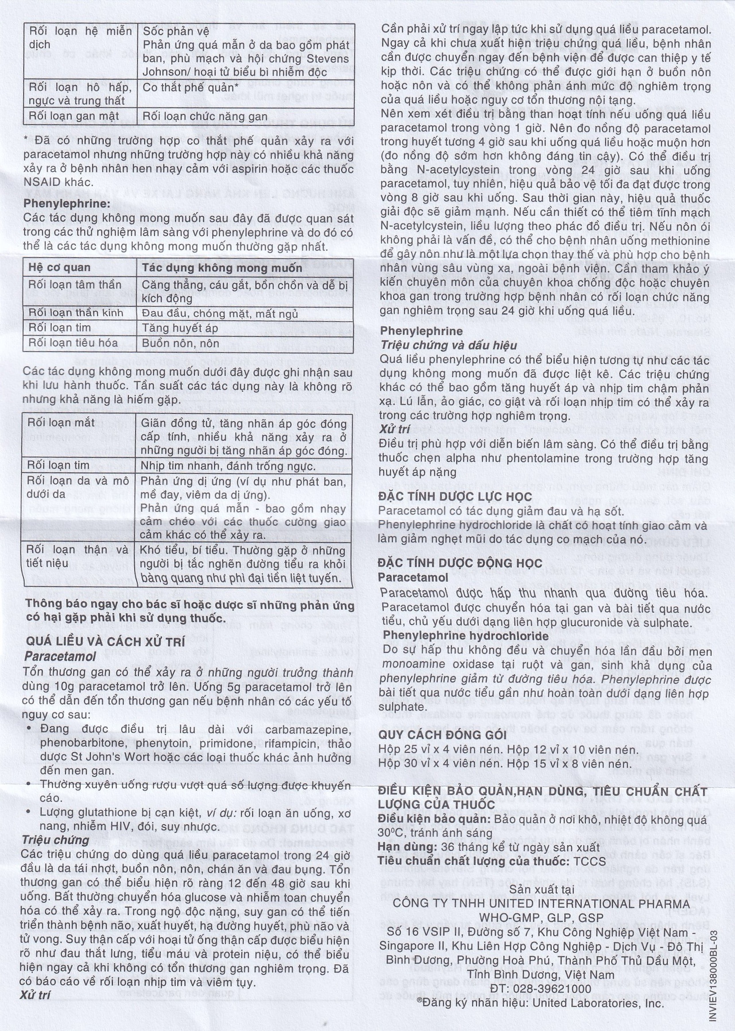 Thuốc Decolgen ND 500mg United giảm các triệu chứng cảm lạnh, cúm, sốt, đau họng, nghẹt mũi (30 vỉ x 4 viên)