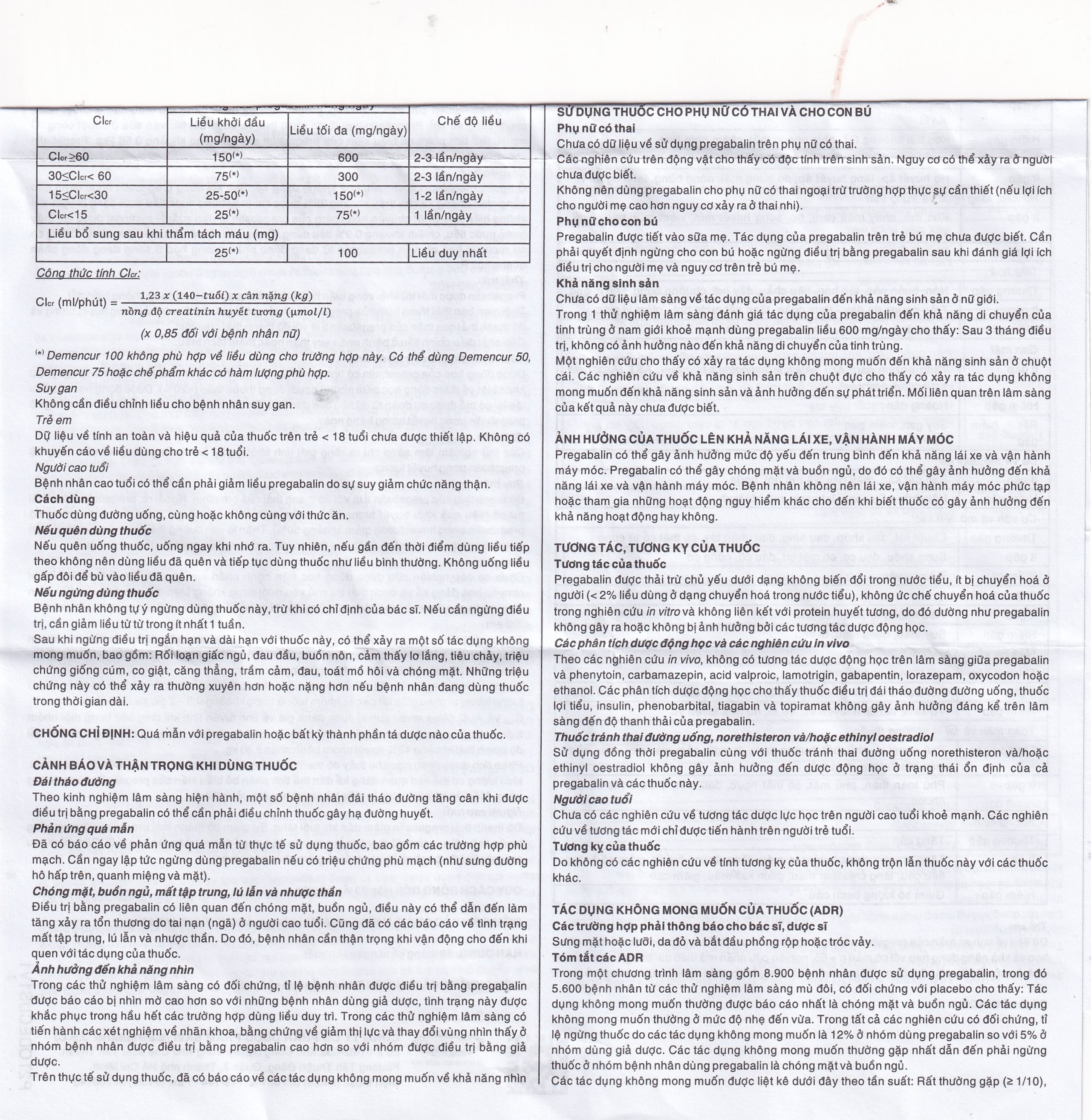 Thuốc Demencur 100 DaviPharm điều trị đau thần kinh trung ương và ngoại vi (3 vỉ x 10 viên)