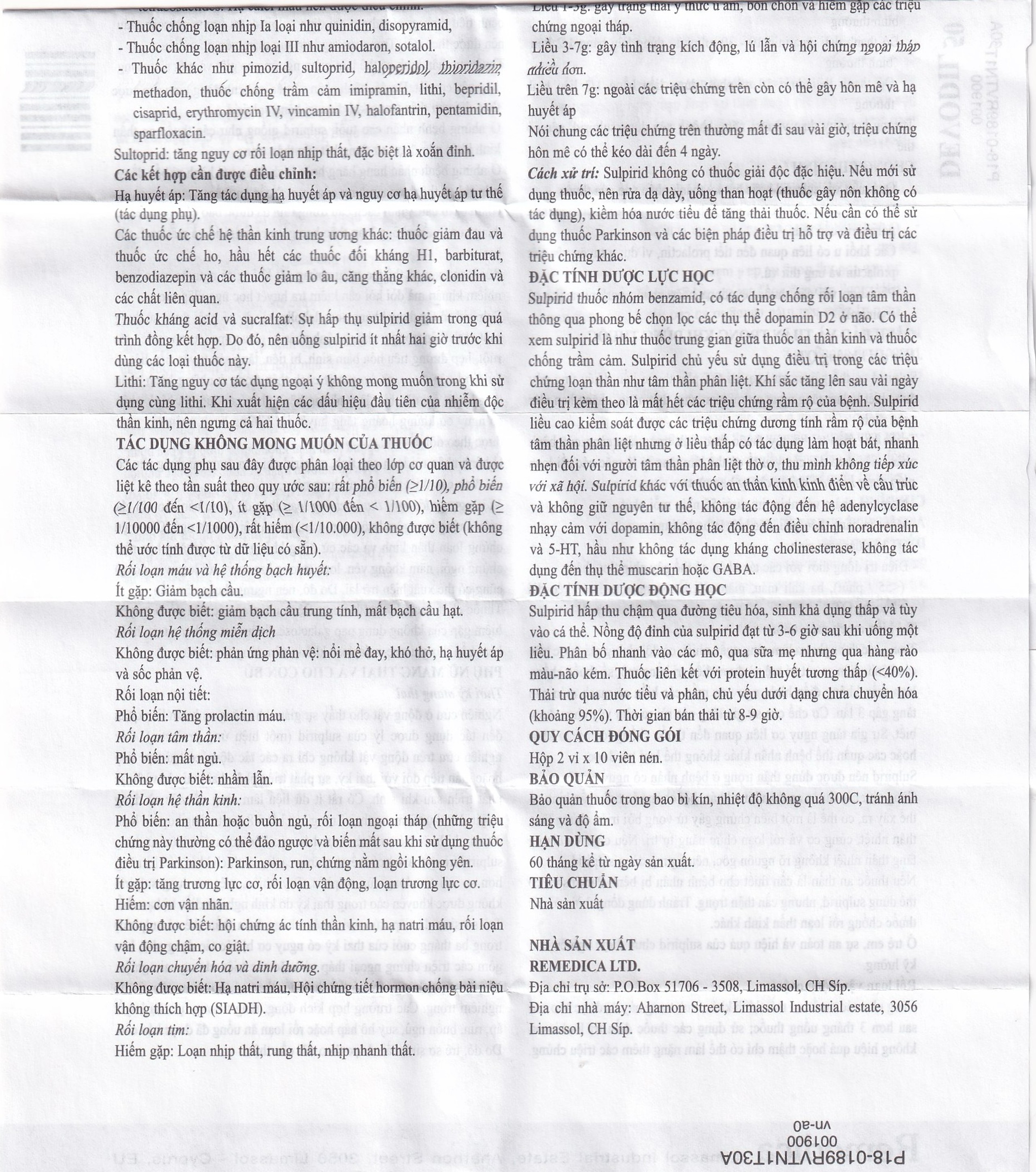 Thuốc Devodil Remedica điều trị ngắn hạn chứng lo âu, rối loạn hành vi nghiêm trọng (2 vỉ x 10 viên)