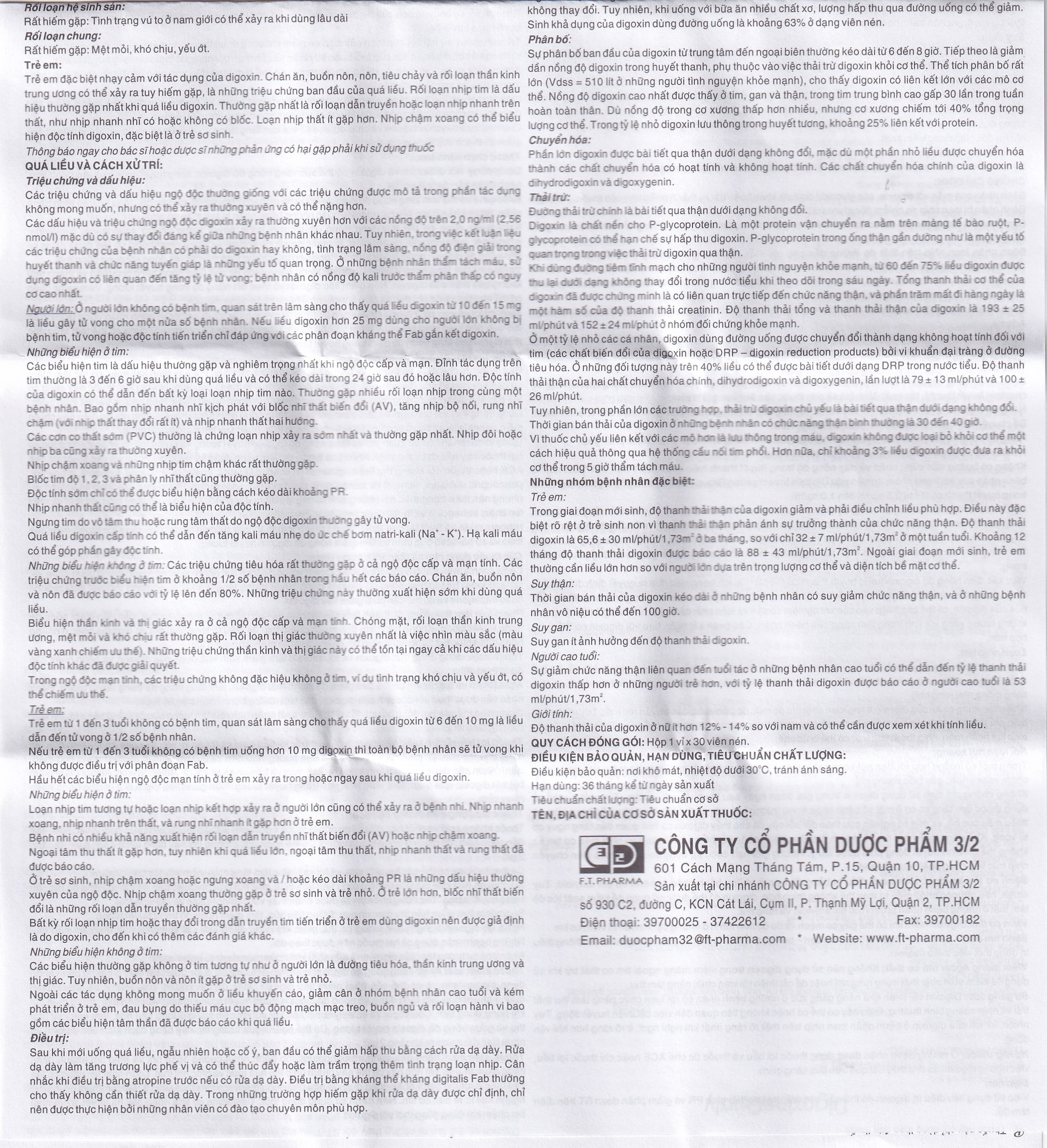 Thuốc DigoxineQualy Dược 3-2 điều trị suy tim sung huyết, rung nhỉ (1 vỉ x 30 viên)