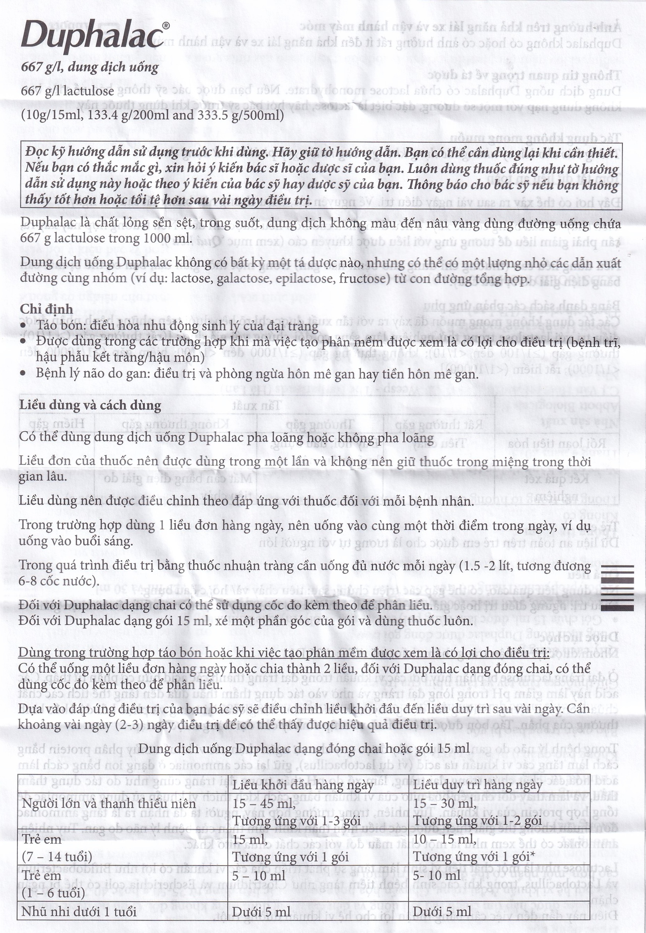 Duphalac (Lactulose) điều trị táo bón hiệu quả và tăng cường lợi khuẩn ruột (20 gói x 15ml)