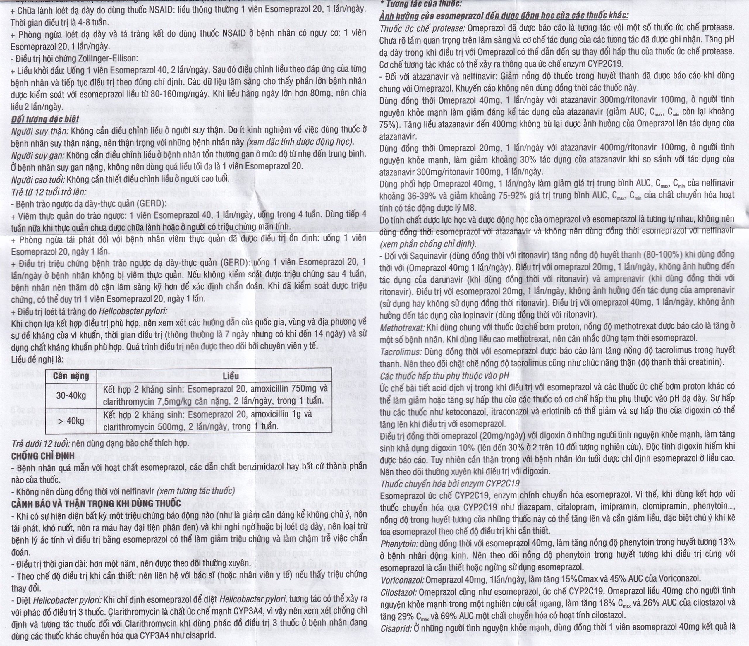 Thuốc Esomeprazol 40 Tv.Pharm điều trị loét dạ dày, trào ngược dạ dày, thực quản (3 vỉ x 10 viên)