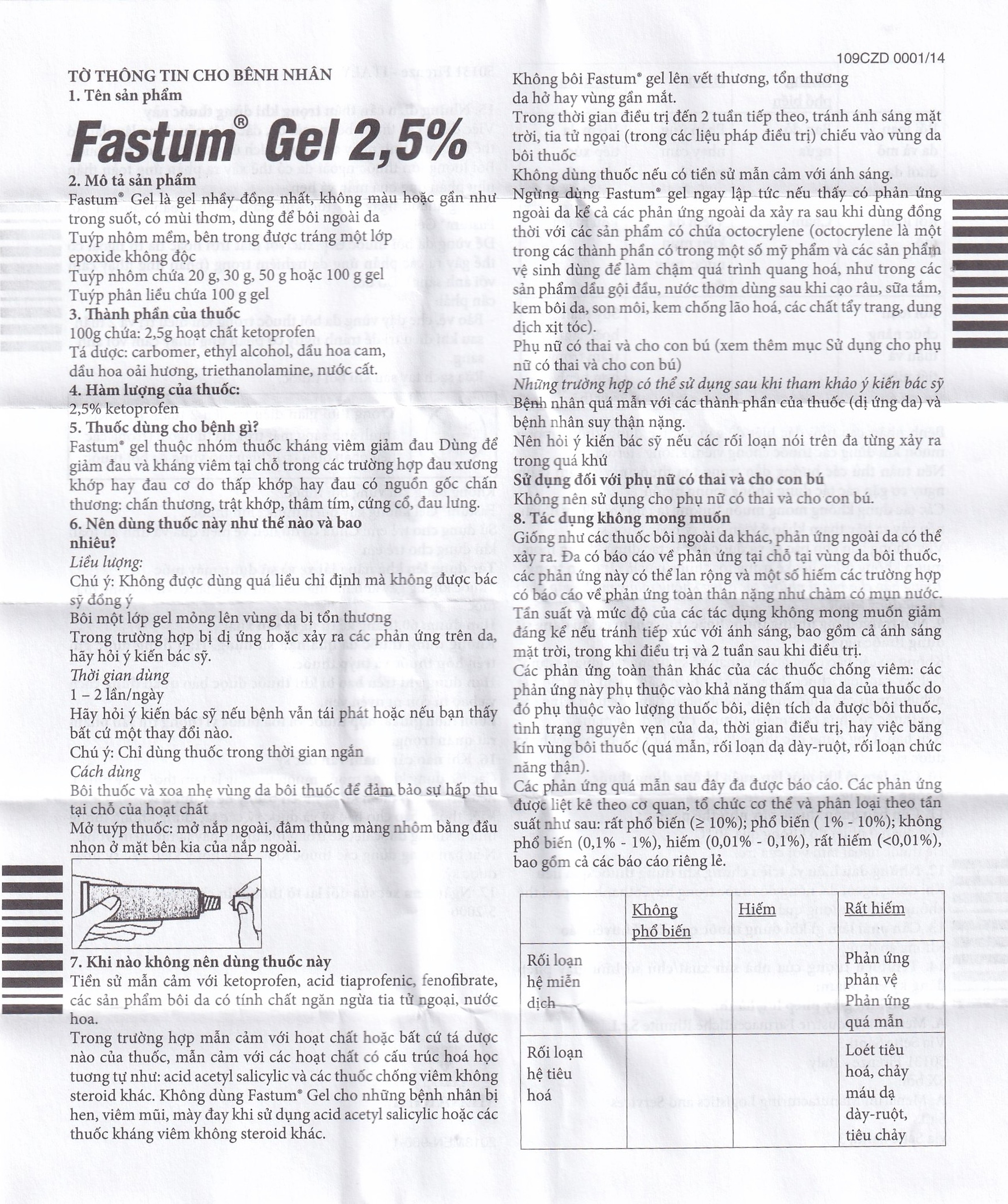 Gel Fastum Menarini giảm đau và kháng viêm cơ xương khớp (30g)