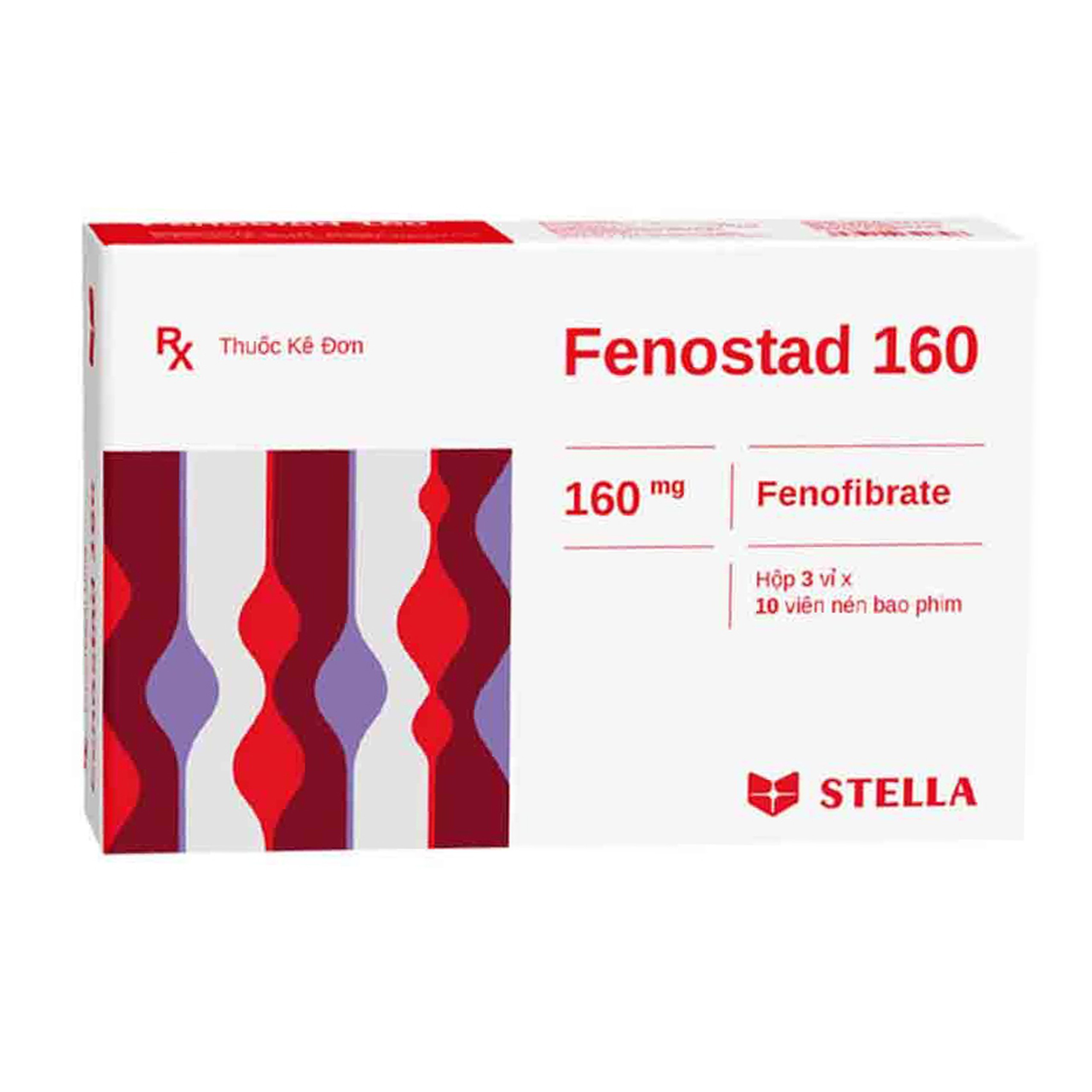 Thuốc Fenostad 160 Stella điều trị tăng triglycerid huyết nặng (3 vỉ x 10 viên)