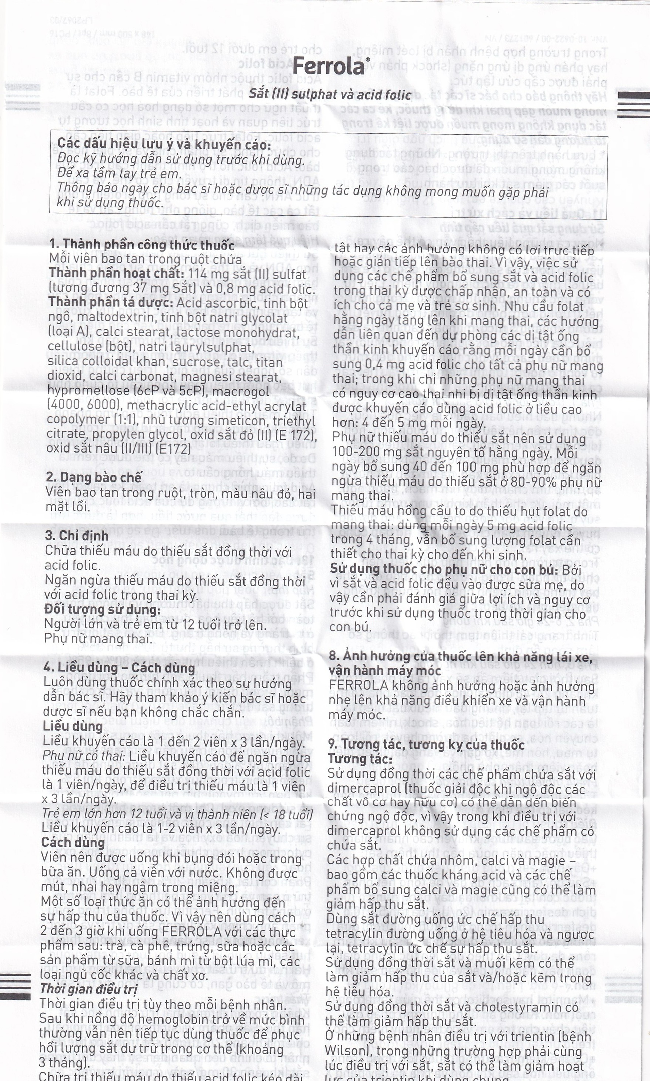 Thuốc Ferrola Worwag điều trị thiếu máu do thiếu sắt (5 vỉ x 10 viên)