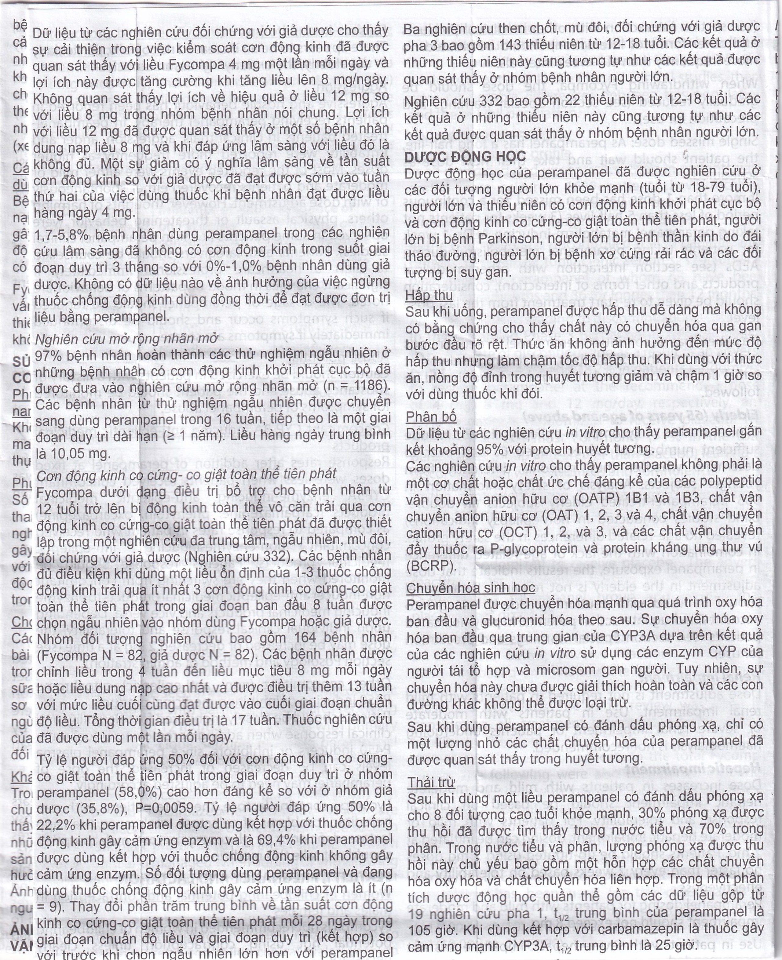 Thuốc Fycompa 2mg Eisai điều trị bổ trợ cơn động kinh (2 vỉ x 14 viên)