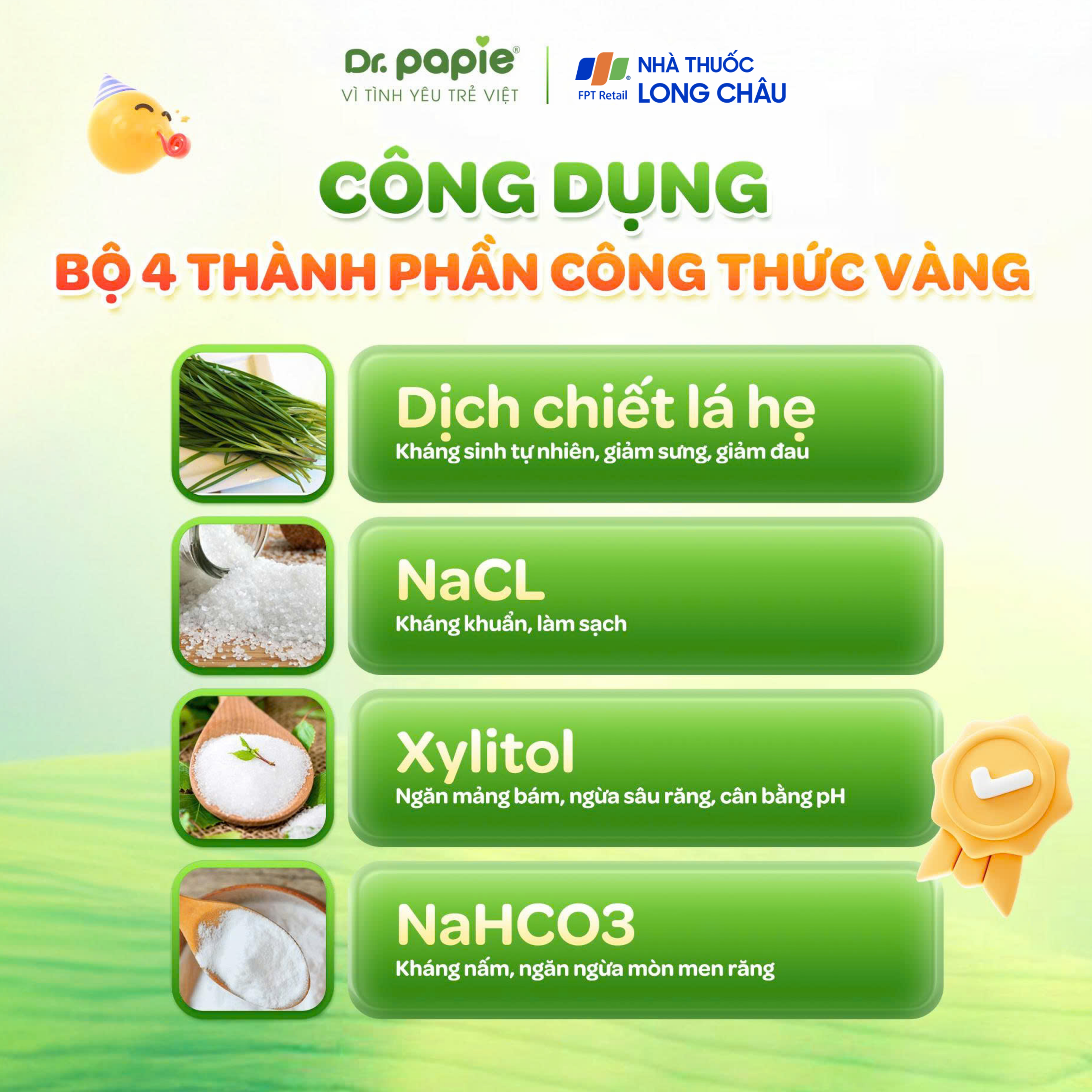 Gạc răng miệng Dr.Papie Starmed (30 gói) làm sạch và bảo vệ răng miệng cho bé