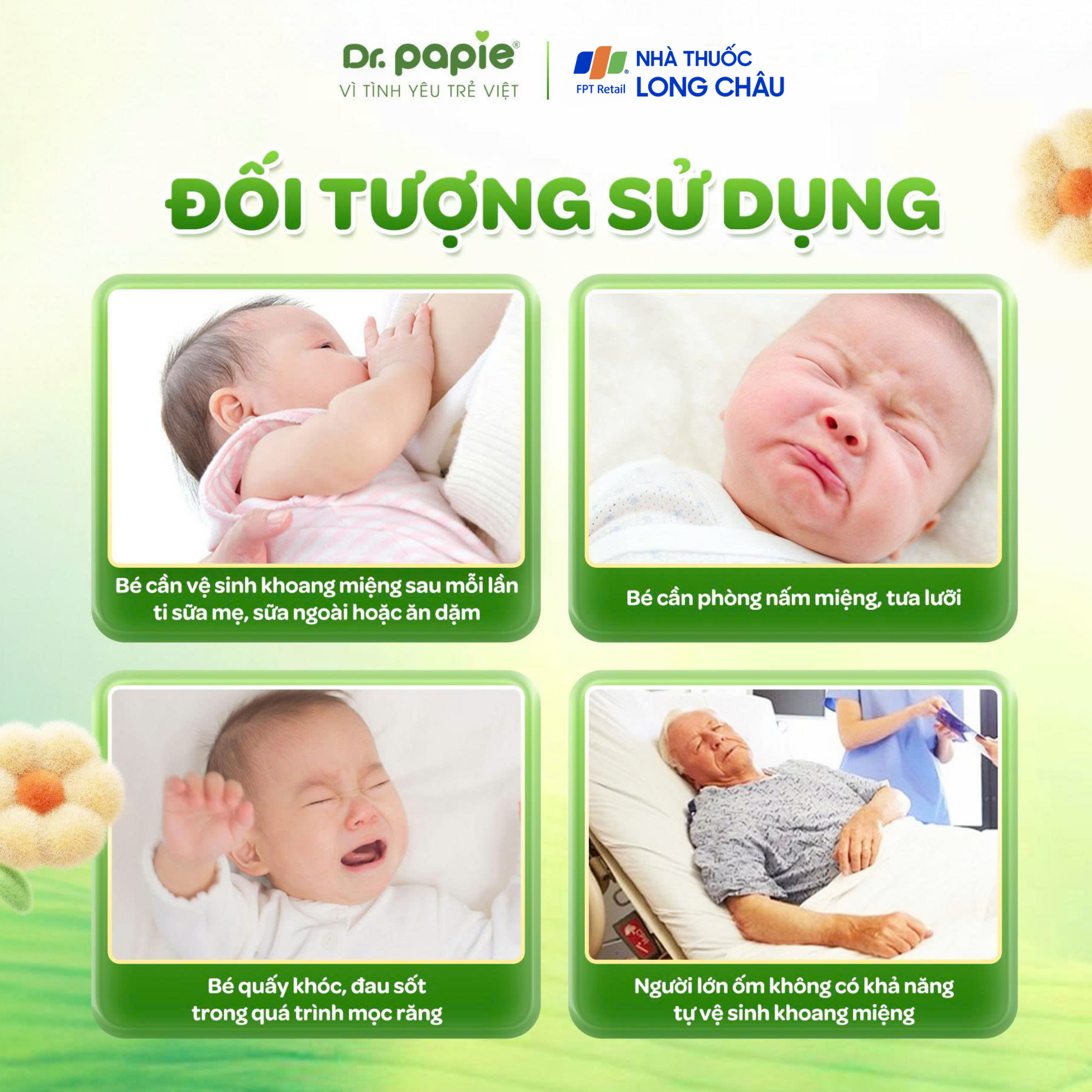 Gạc răng miệng Dr.Papie Starmed (30 gói) làm sạch và bảo vệ răng miệng cho bé